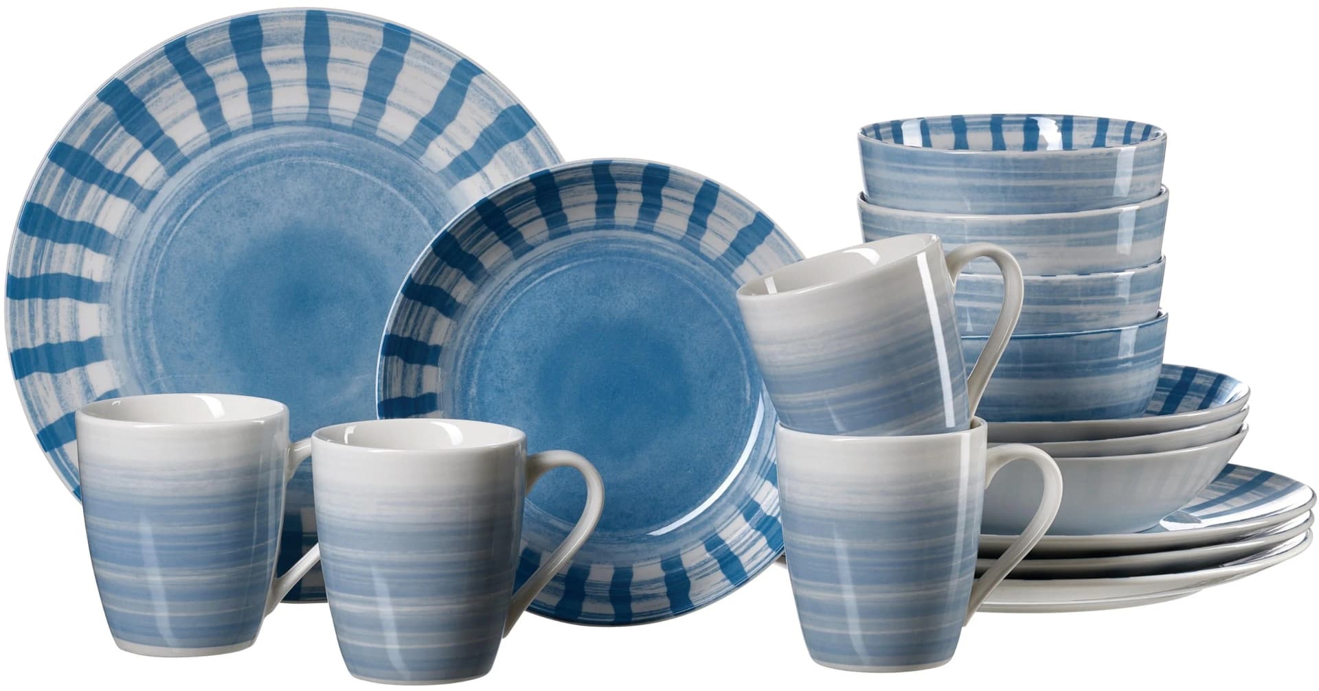 Ritzenhoff & Breker Kombiservice Sole Mio 16-tlg. Blau Porzellan