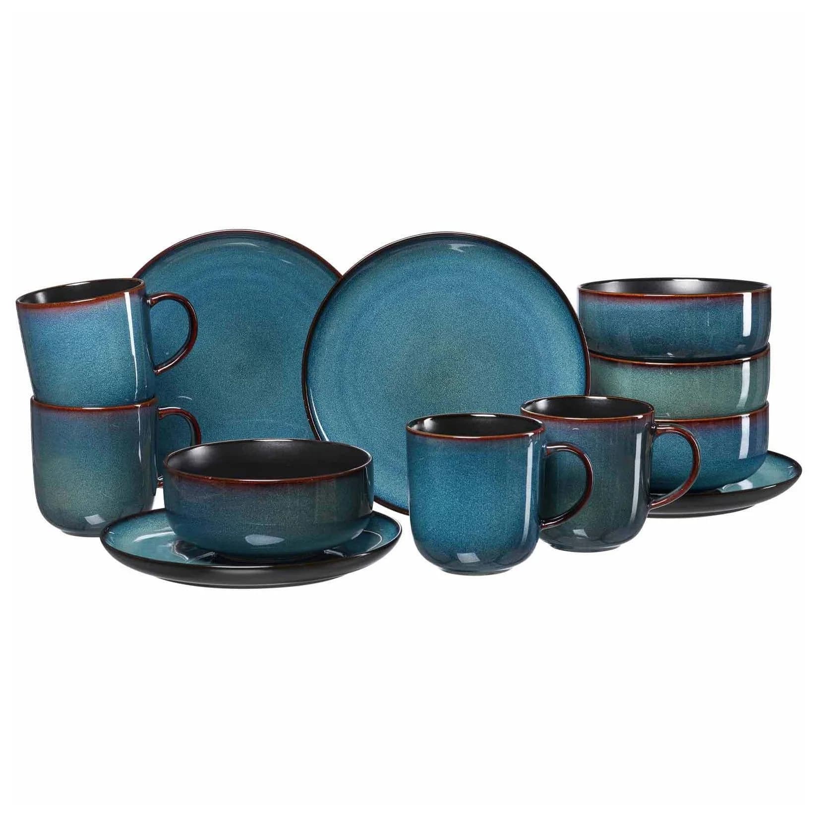 Ritzenhoff & Breker Frühstücks-Set Bali 12er Set Blau Porzellan