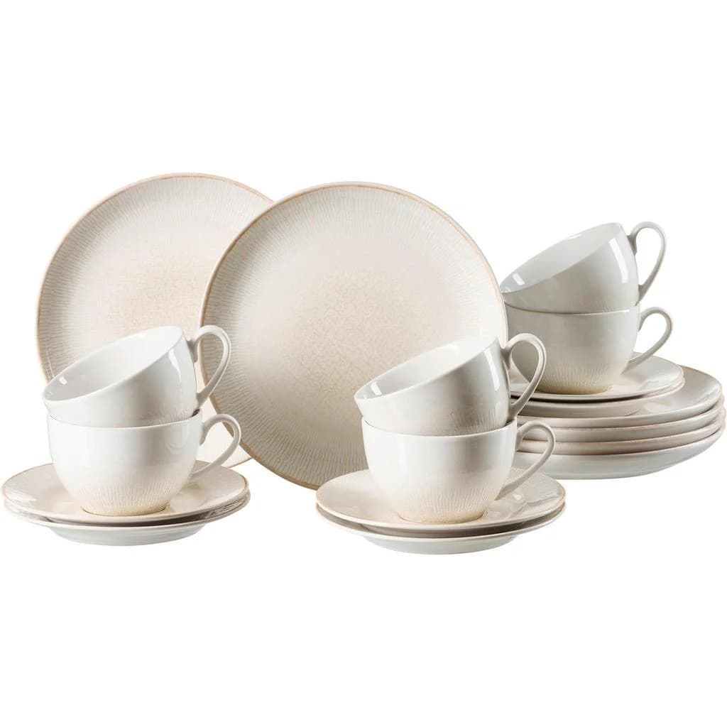 Ritzenhoff Breker Kaffeeservice Cara 18-teilig Creme Weiß Keramik - Bild 2