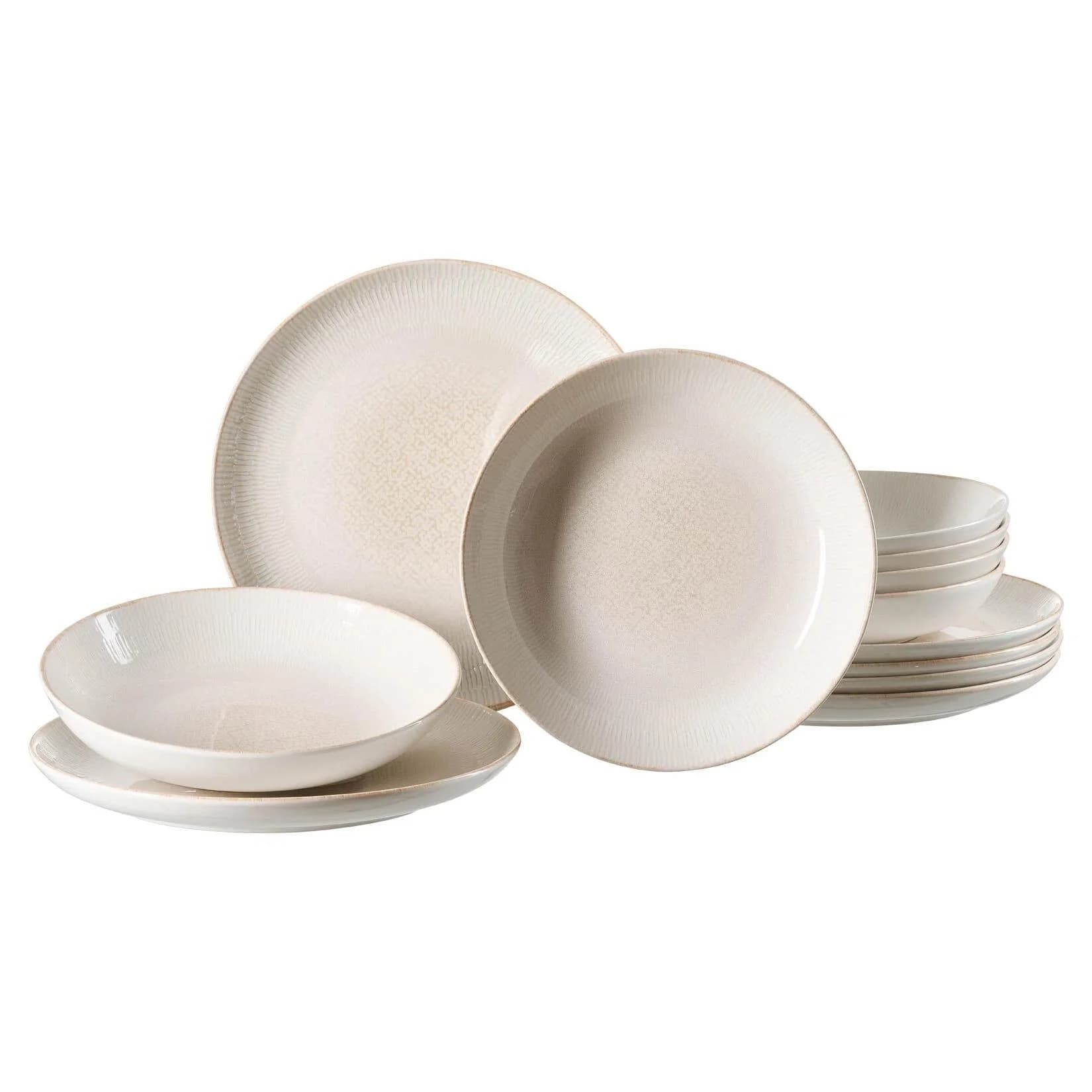 Ritzenhoff Breker Tafelservice Cara 12-teilig Creme-Weiß Keramik