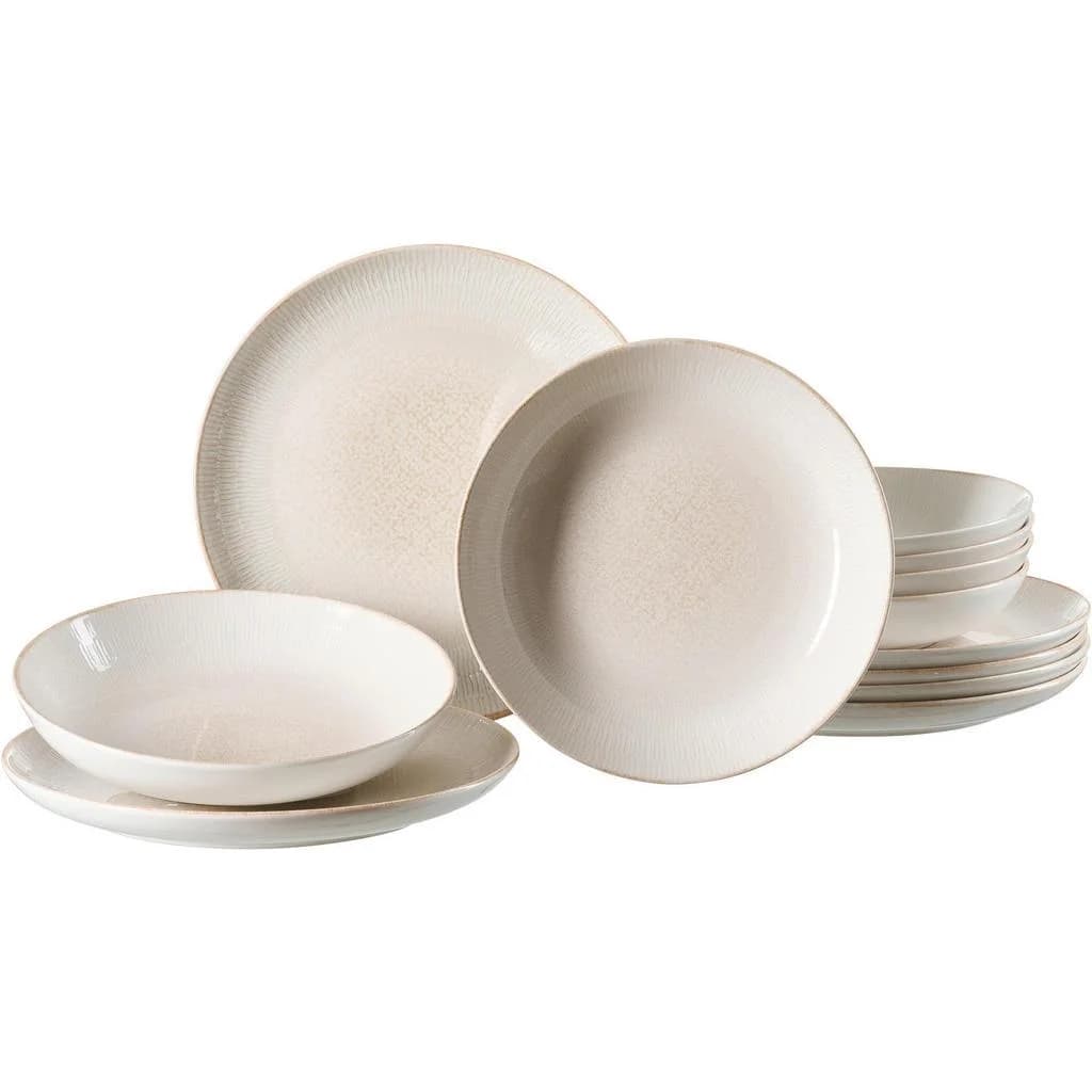 Ritzenhoff Breker Tafelservice Cara 12-teilig Creme-Weiß Keramik - Bild 2