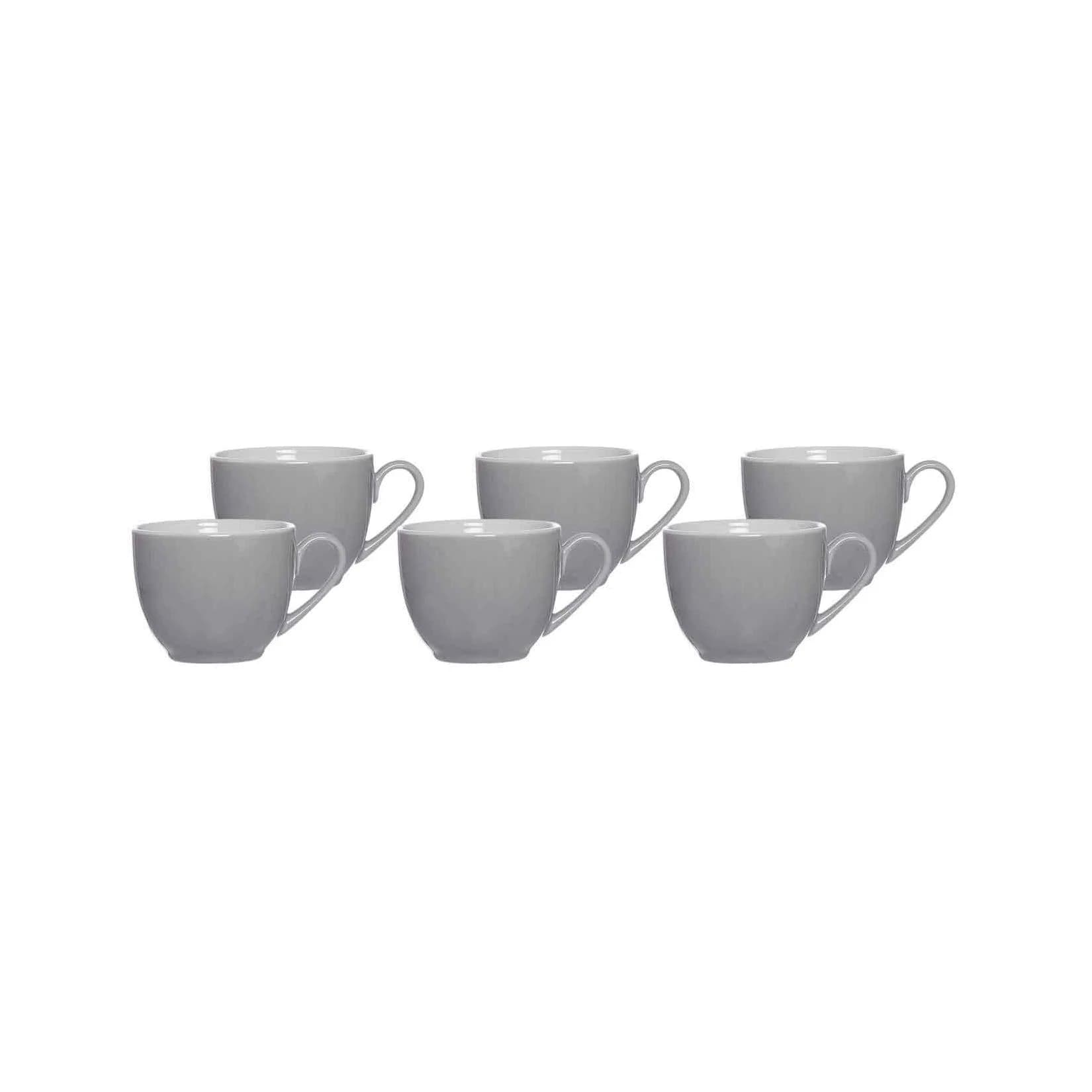 Ritzenhoff & Breker Espressotasse Doppio 80 ml Grau Porzellan 6er Set