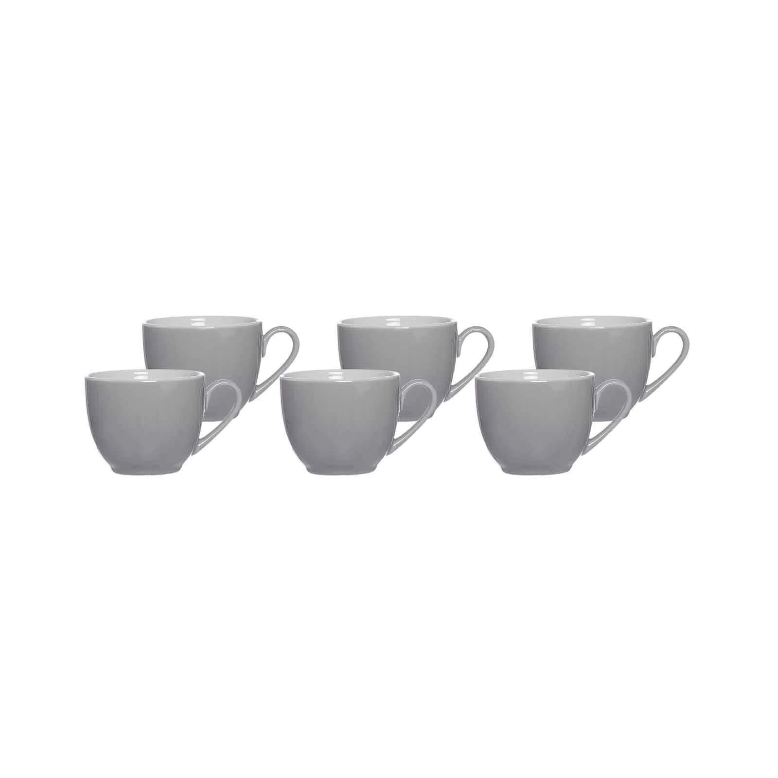 Ritzenhoff & Breker Espressotasse Doppio 80 ml Grau Porzellan 6er Set - Bild 2