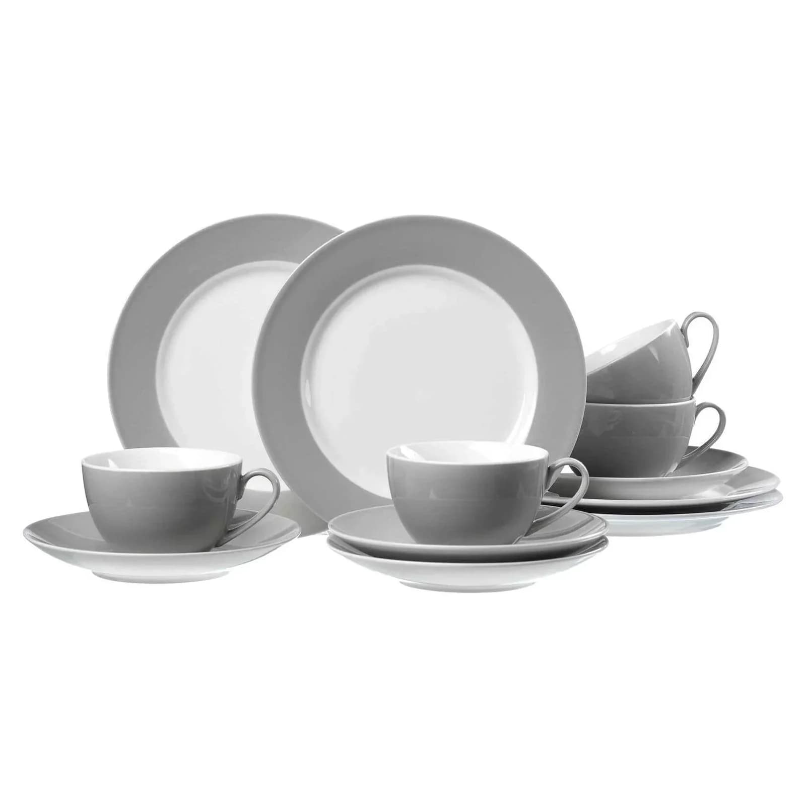 Ritzenhoff & Breker Kaffeeservice Grau 12-tlg. Porzellan