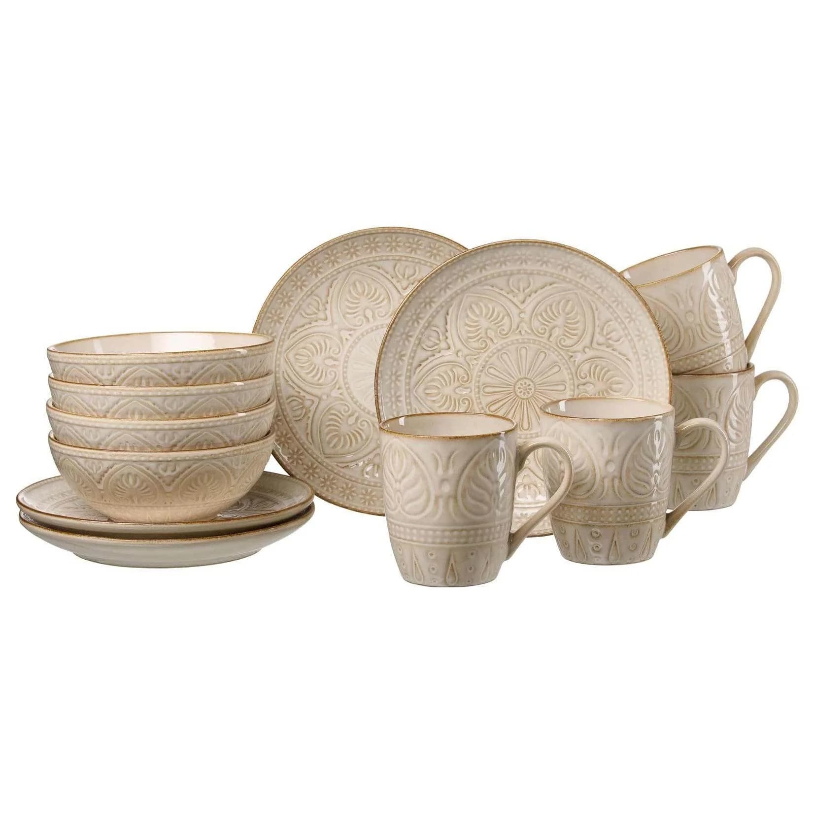 Ritzenhoff & Breker Frühstücks-Geschirrset Omara Beige 12-tlg. Steingut