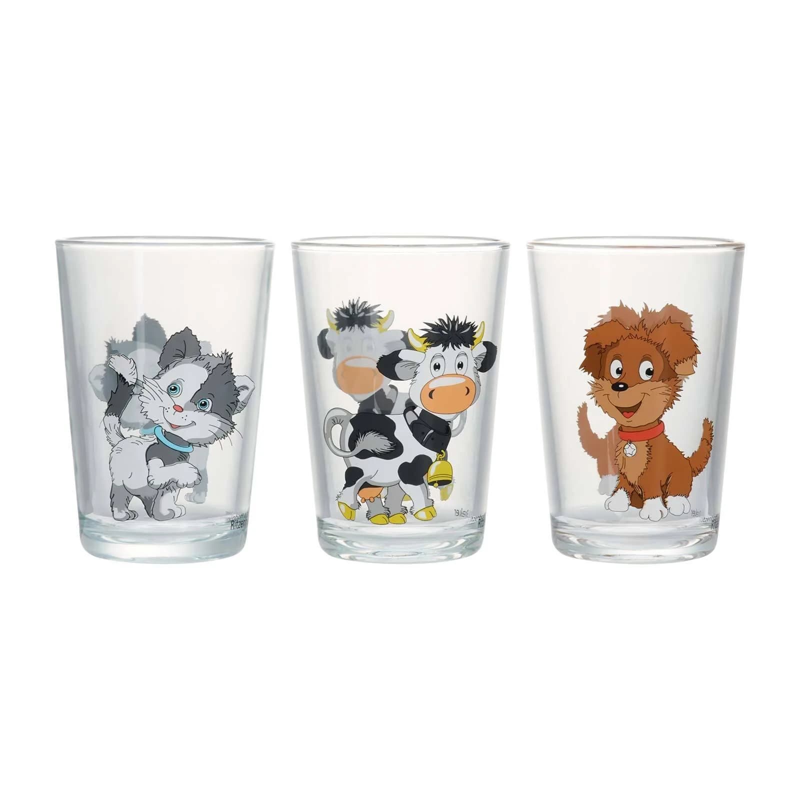 Ritzenhoff & Breker Kindergläser Hoftiere 205 ml 3er Set Bunt