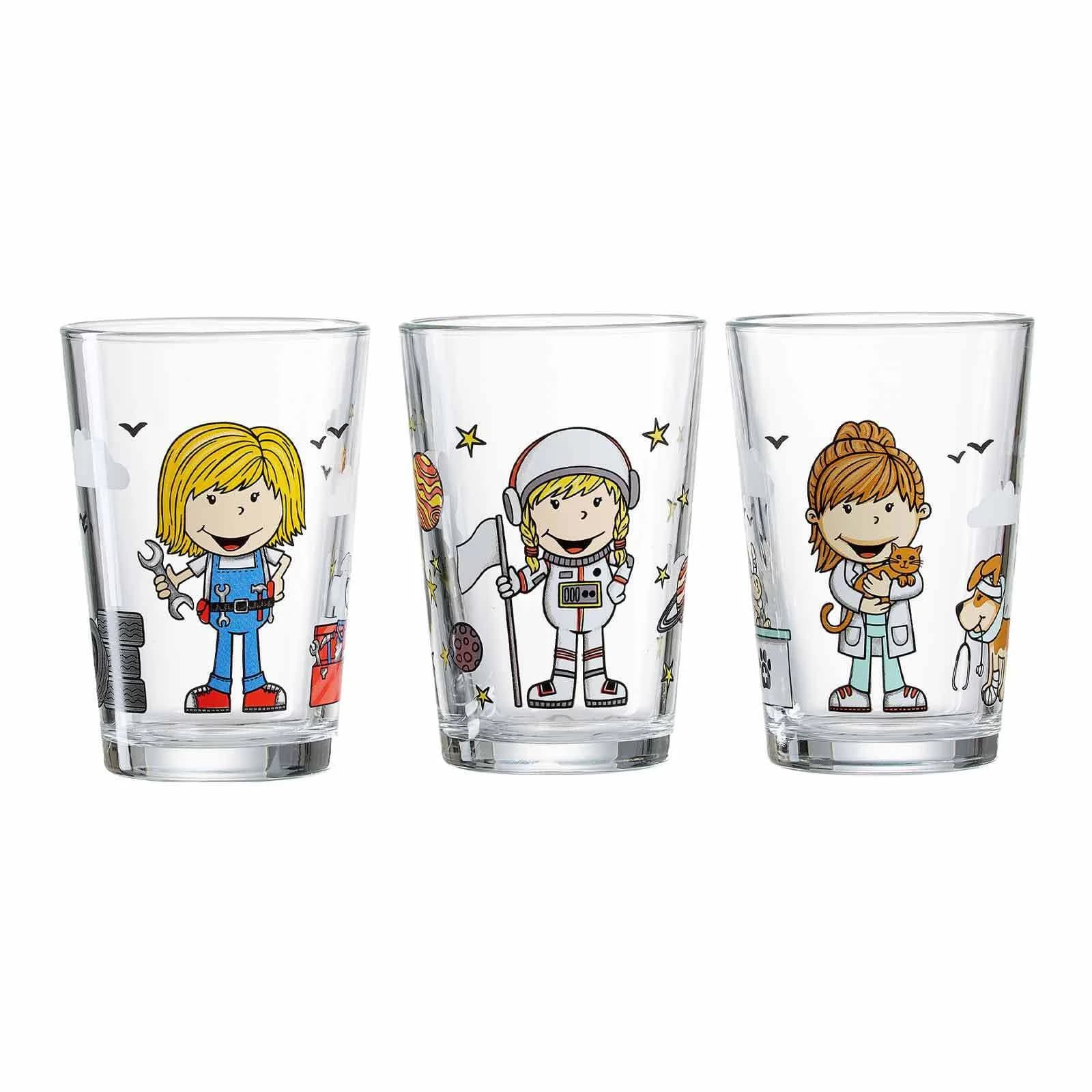Ritzenhoff & Breker Kindergläser Berufe Mädchen 205 ml 3er Set Bunt