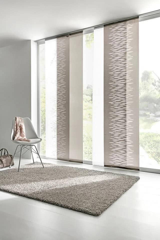 HEINE HOME Schiebegardine Weiß mit Scherli-Motiv und Flexoschiene