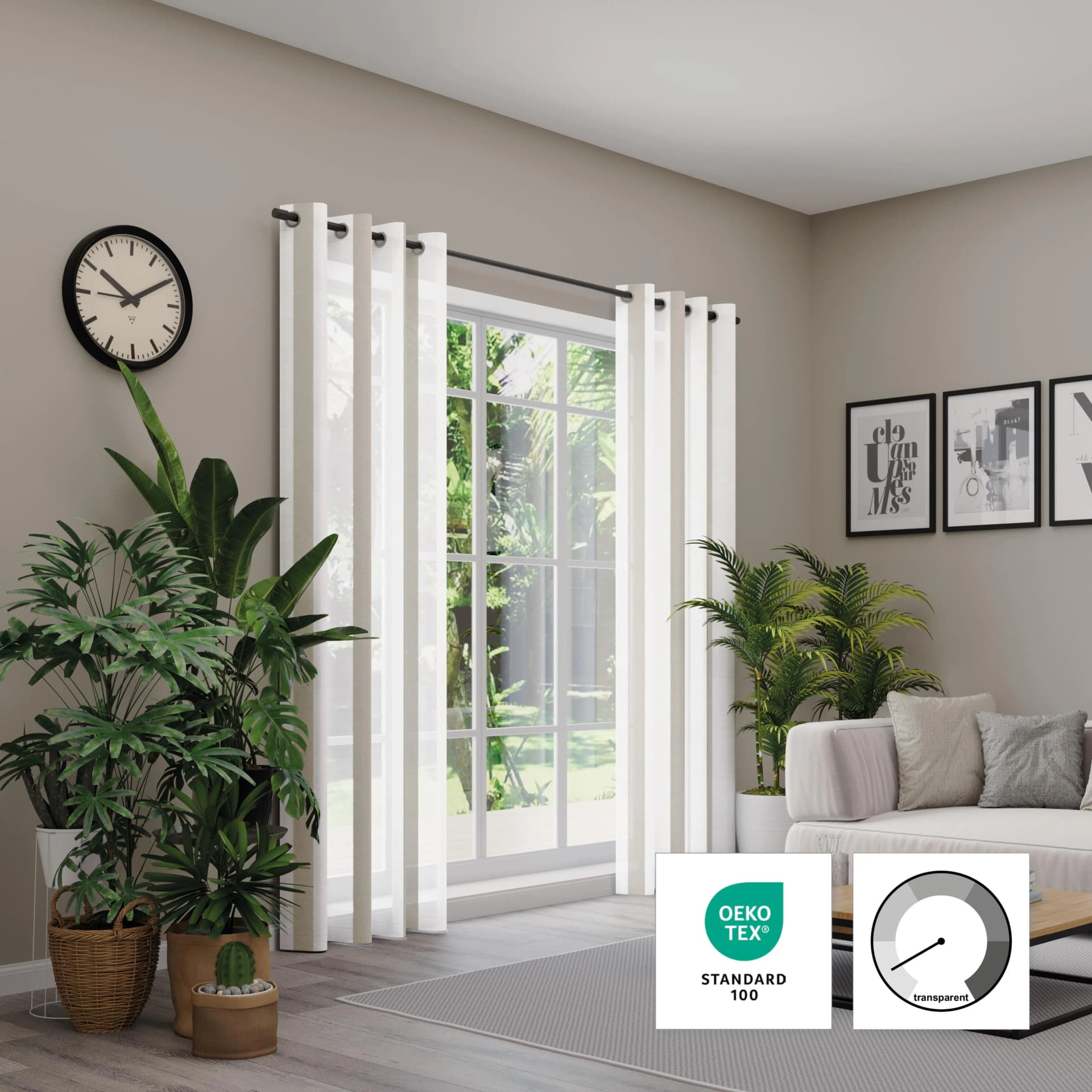 Neutex for you! Vorhang ALASSIO Weiß Jacquard Ösen Gardine