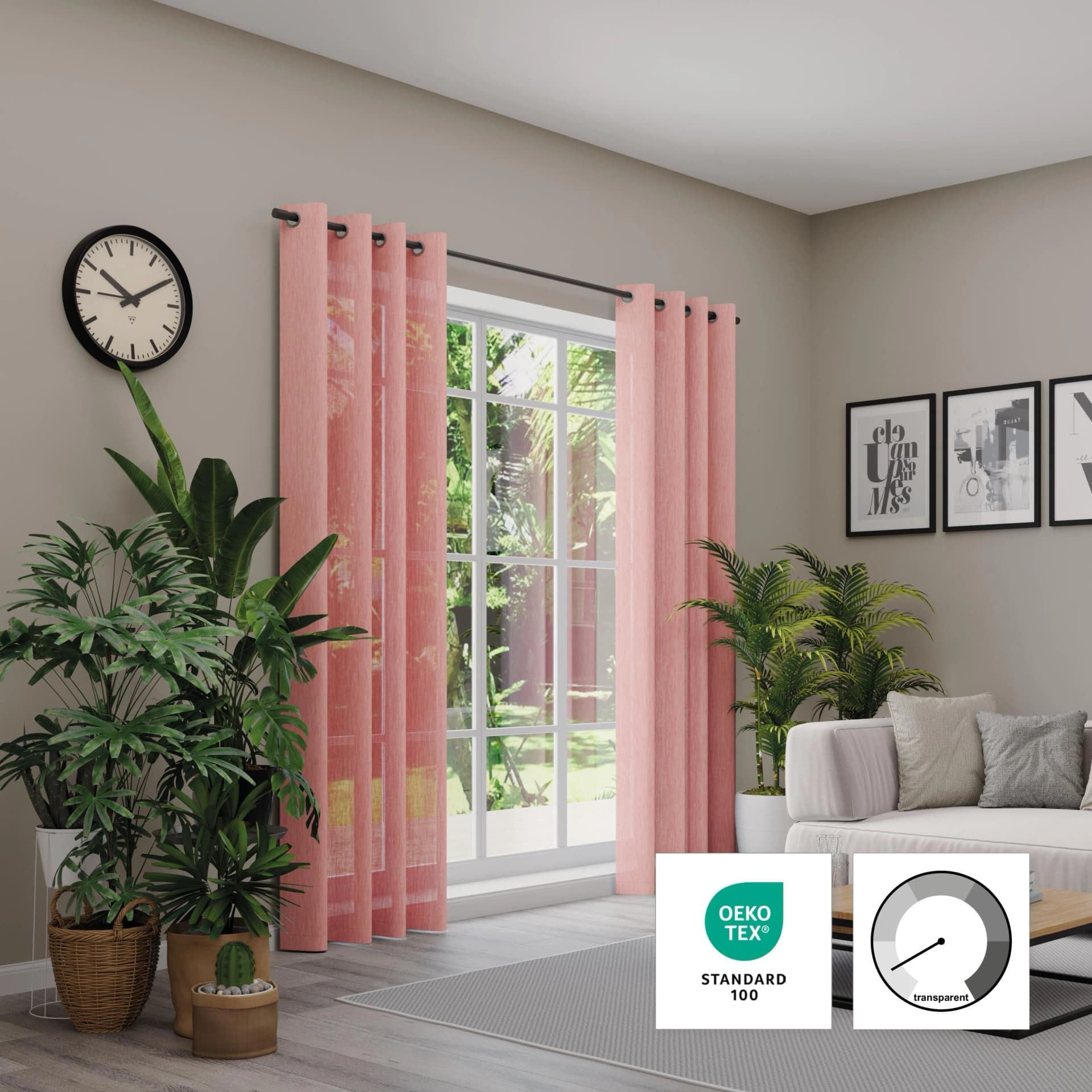 NEUTEX FOR YOU Vorhang Libre-ECO Koralle 142x245cm Polyester