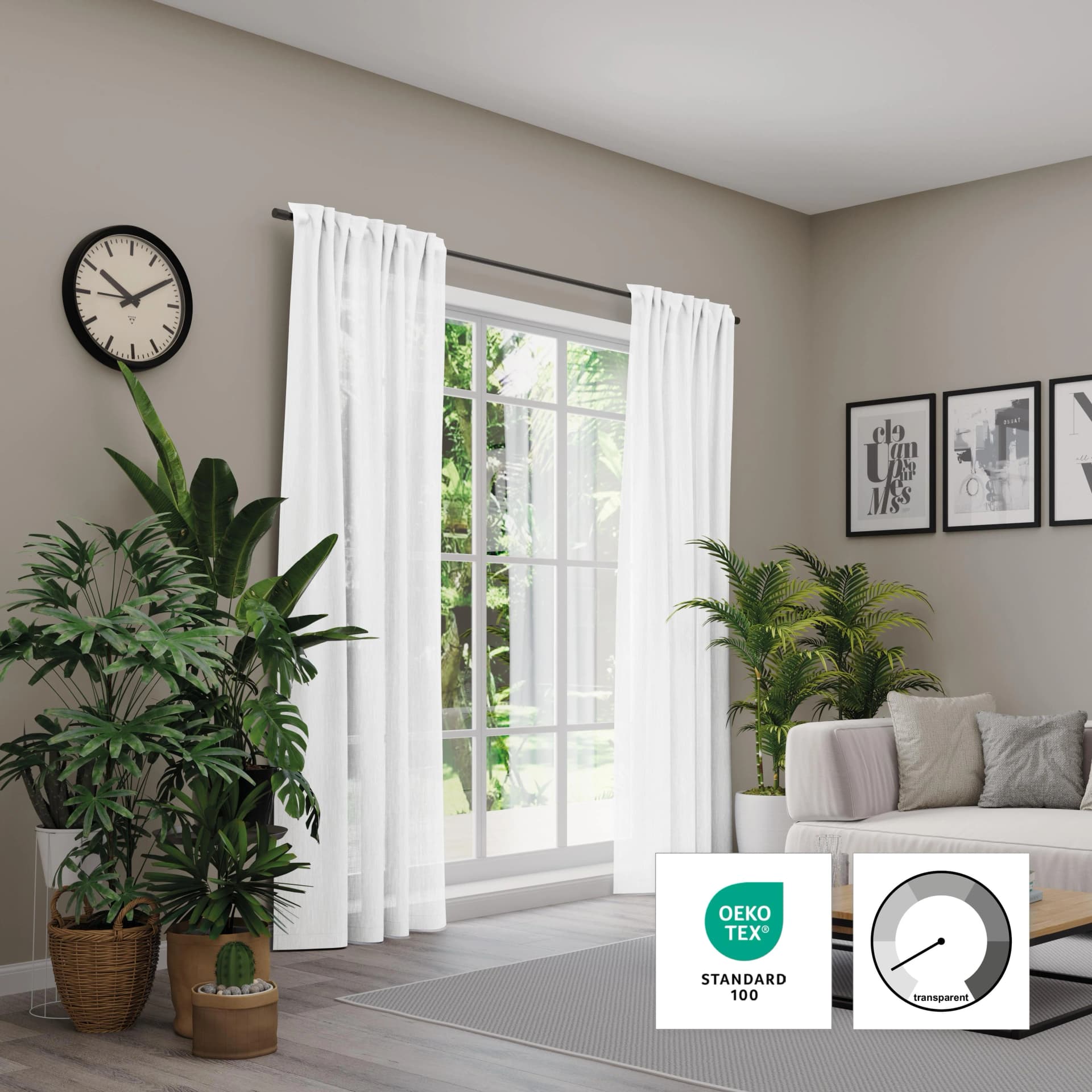 Neutex for you! Vorhang Libre-ECO Weiß Polyester Jacquard