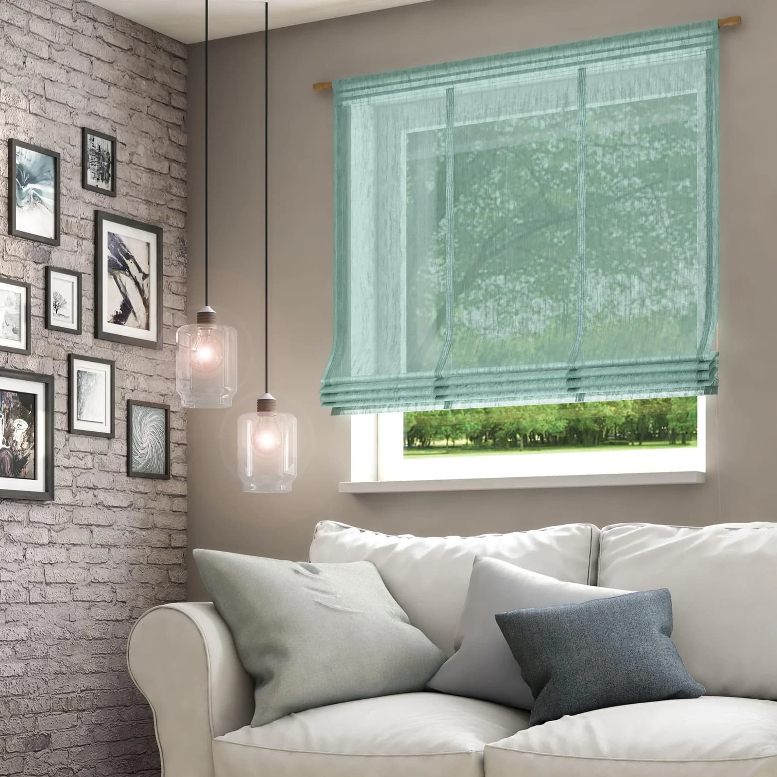 Raffrollo NEUTEX FOR YOU "Libre-ECO" Gr. 3, grün (salbei), B:100cm H:140cm, Jacquard, Obermaterial: 100% Polyester