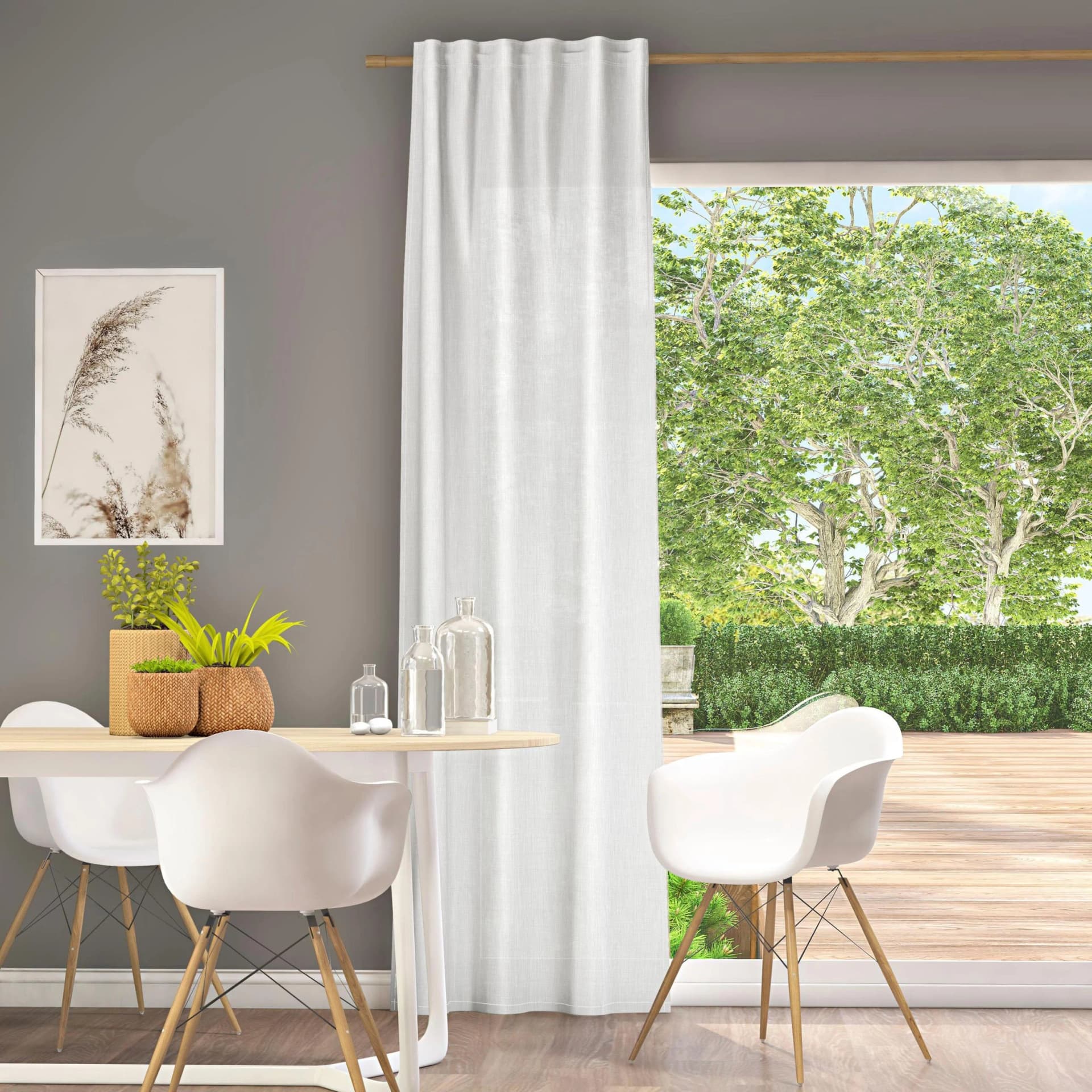 NEUTEX FOR YOU Mara-ECO Vorhang Wollweiß Blickdicht Jacquard