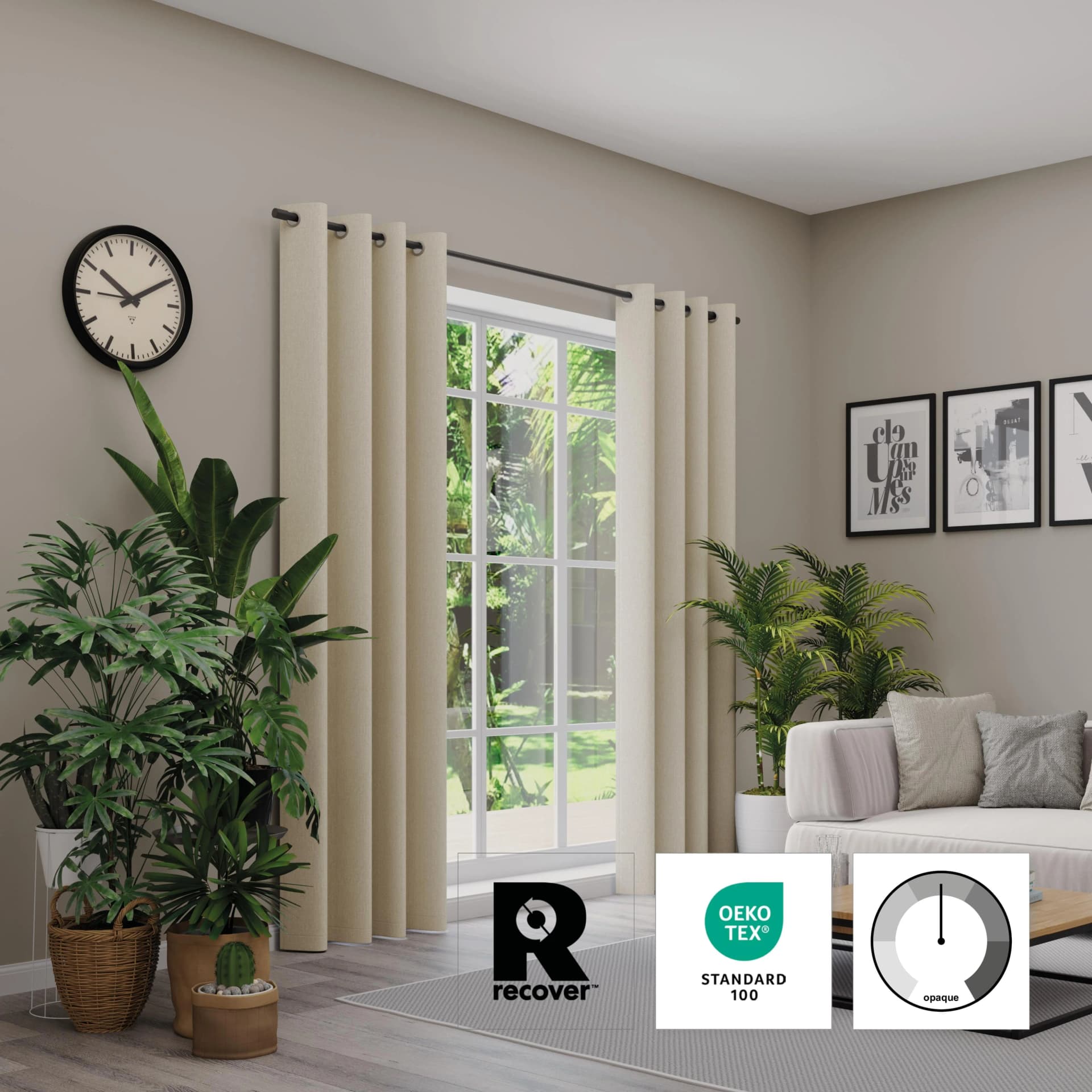 NEUTEX FOR YOU Monza Eco Vorhang Beige B:146cm H:245cm