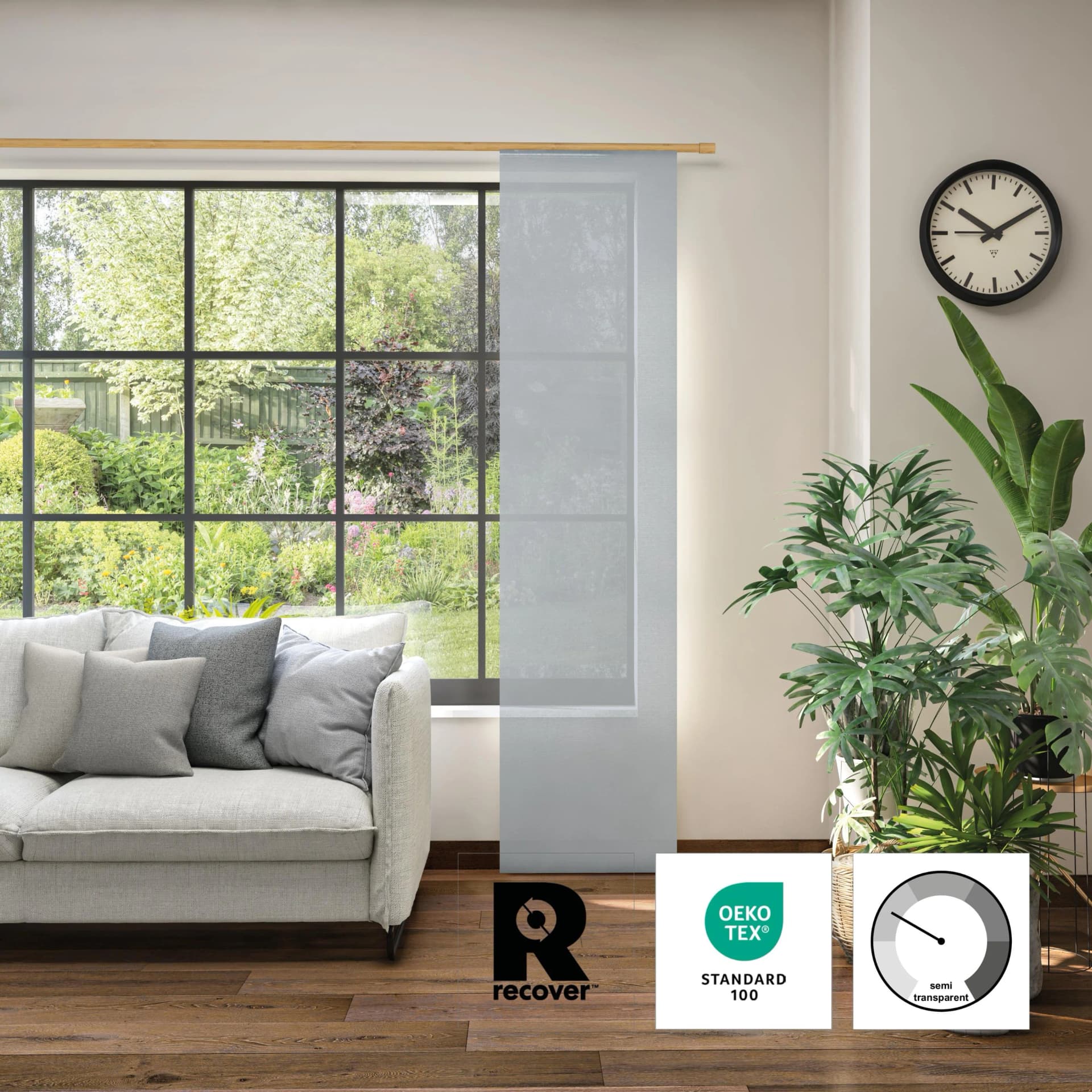 NEUTEX FOR YOU Schiebegardine Alora Eco Silber 60x245cm