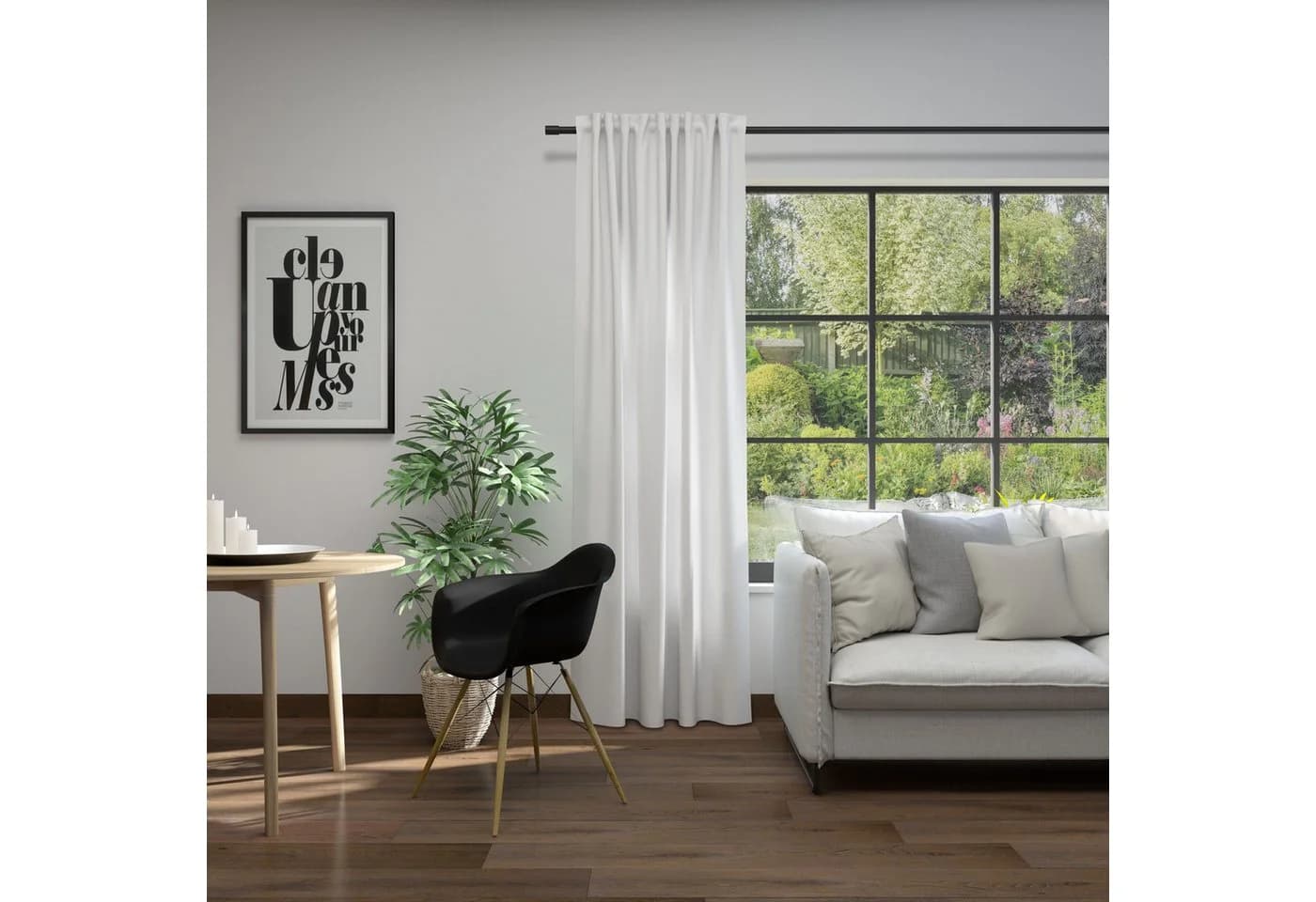 NEUTEX FOR YOU Linessa Vorhang Weiß Jacquard Schlaufen Blickdicht