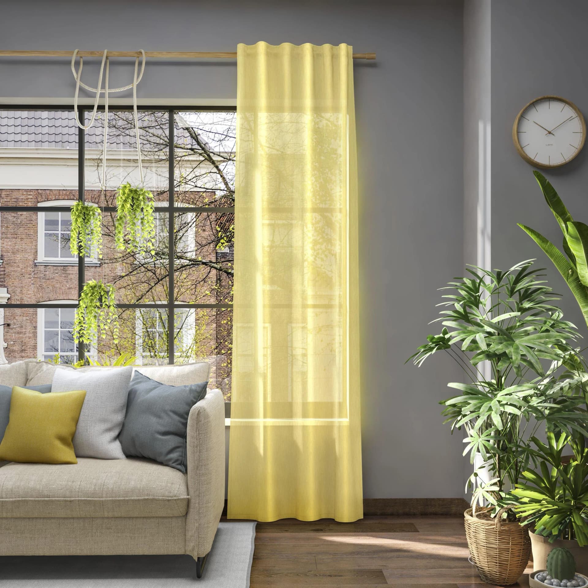 NEUTEX FOR YOU Libre-ECO Vorhang Gelb Polyester Jacquard