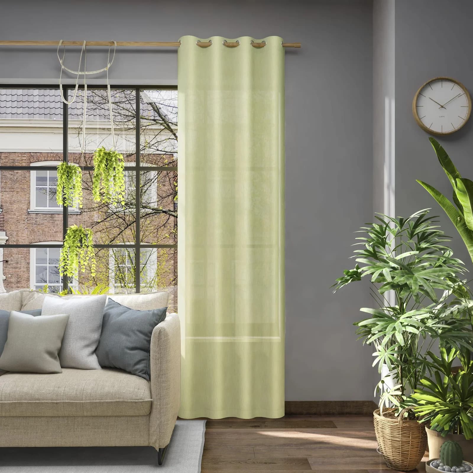 NEUTEX FOR YOU Libre-ECO Vorhang Grün Ösenaufhängung Polyester