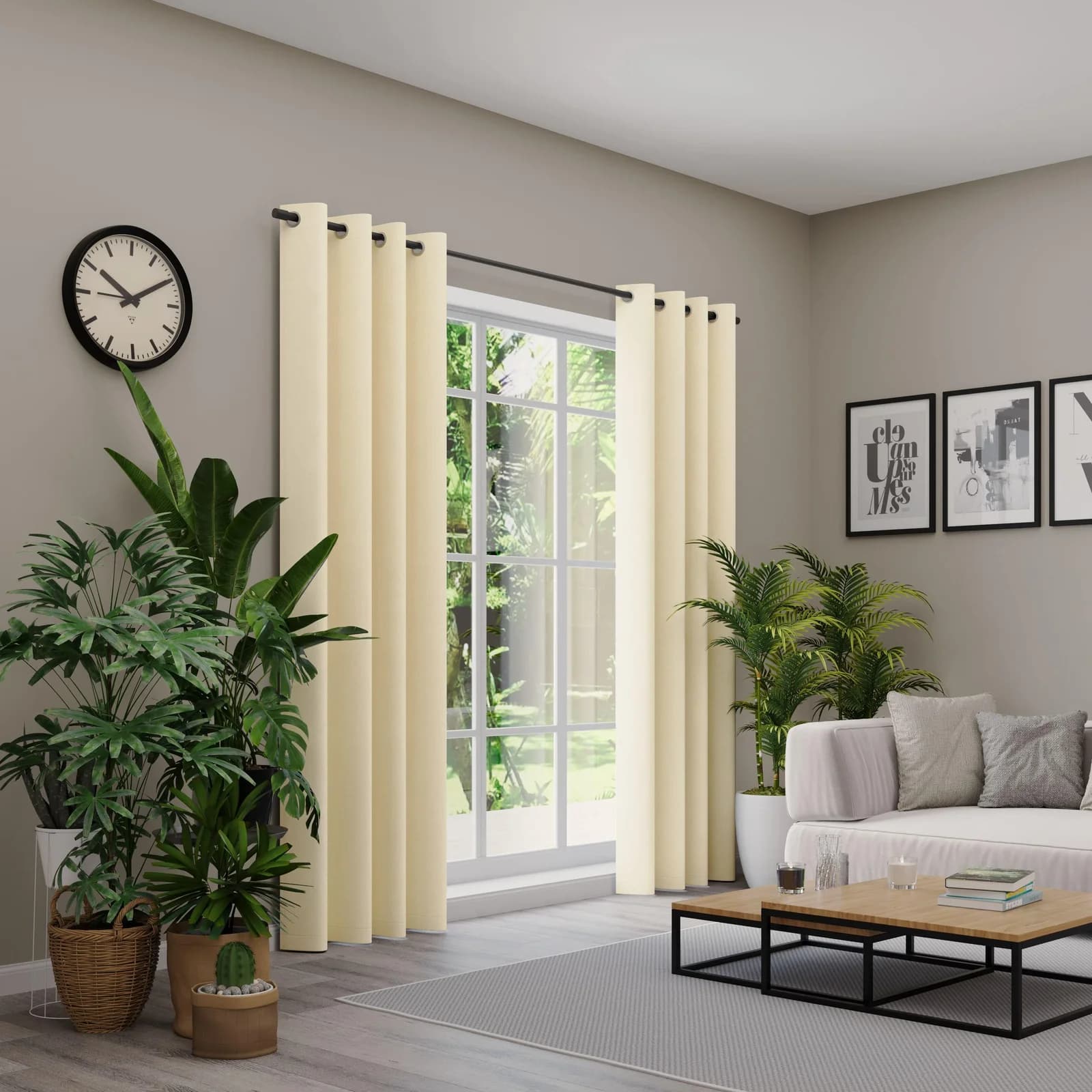 Neutex for you Vorhang BELMONDO Beige Ösen Gardine Uni