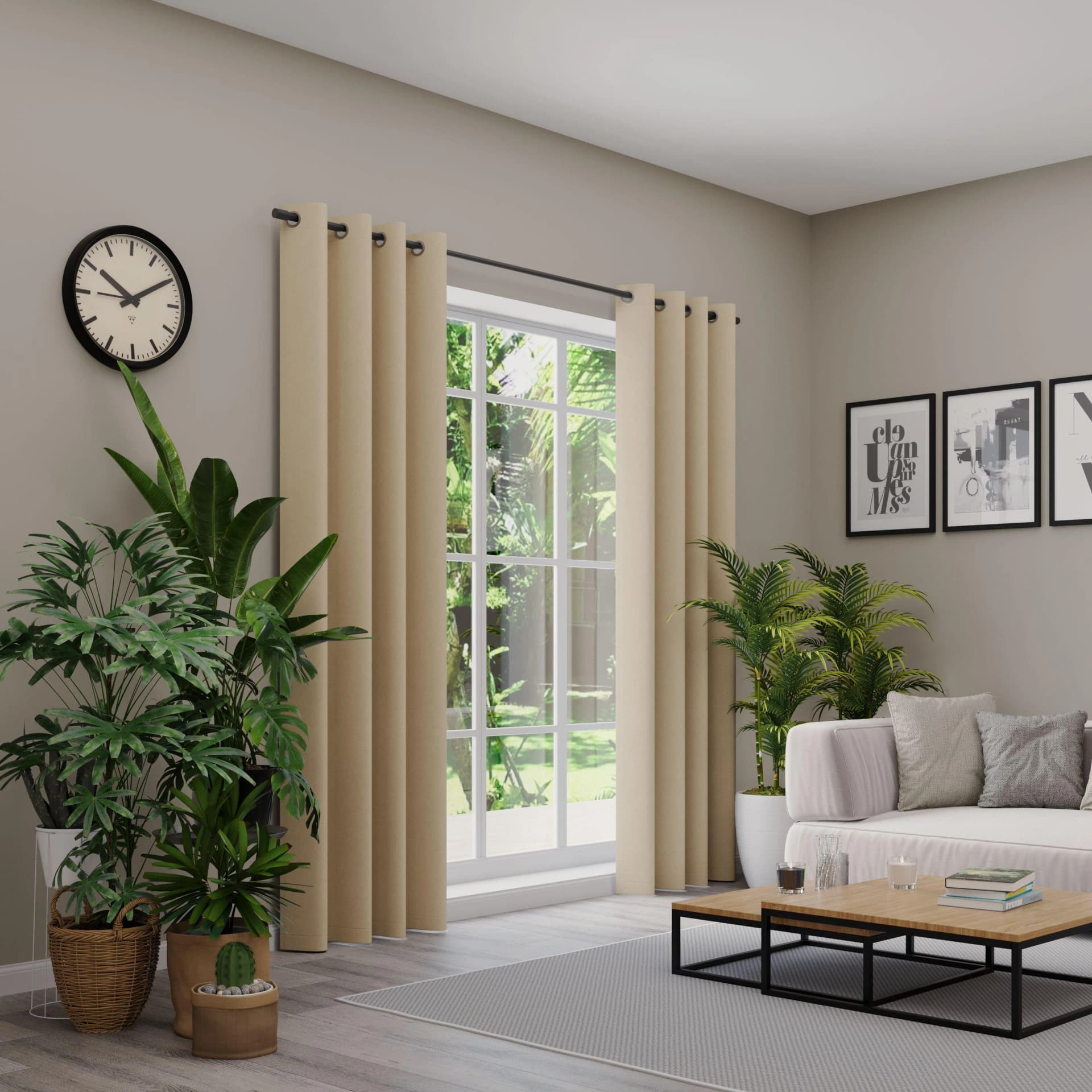 NEUTEX FOR YOU Vorhang BELMONDO Beige Ösenvorhang Samt Optik
