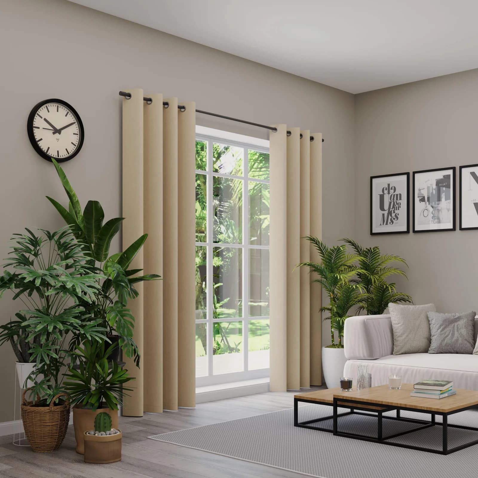 Neutex for you Vorhang BELMONDO Beige Uni Ösen Gardine