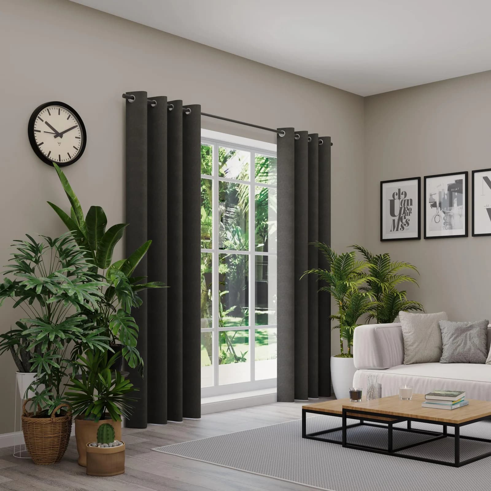 Neutex for you Vorhang BELMONDO Grau Ösen Blickdicht