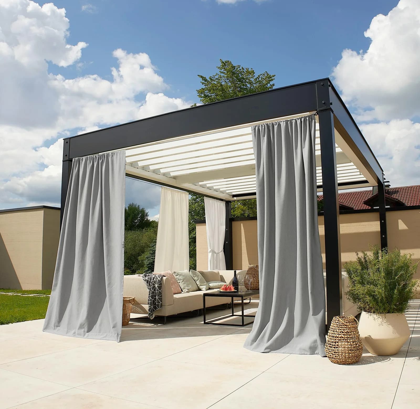 Neutex for you Outdoorvorhang SOLERO Grau 400x260 cm