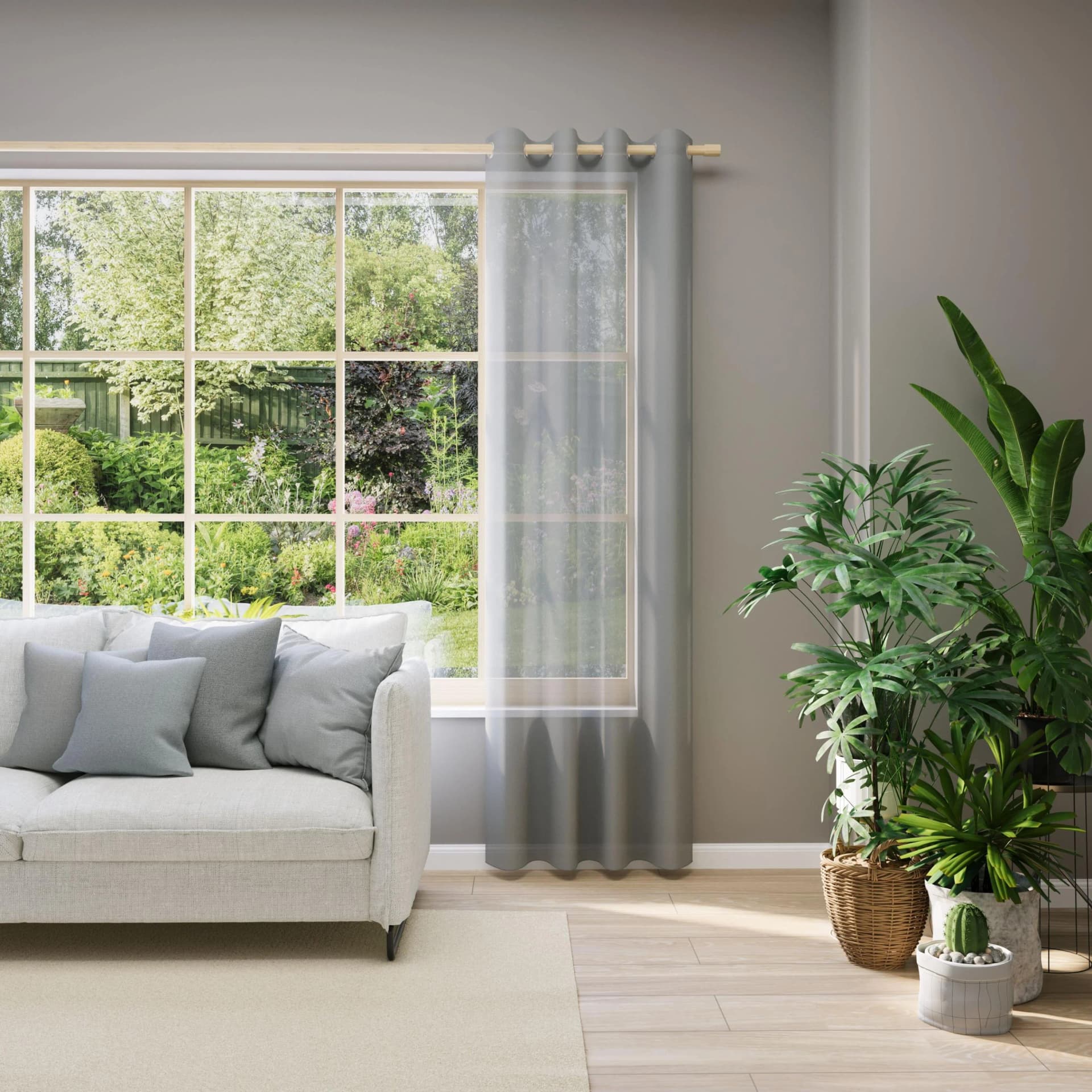 Neutex for you! Vorhang EVA Grau Polyester 300x260cm
