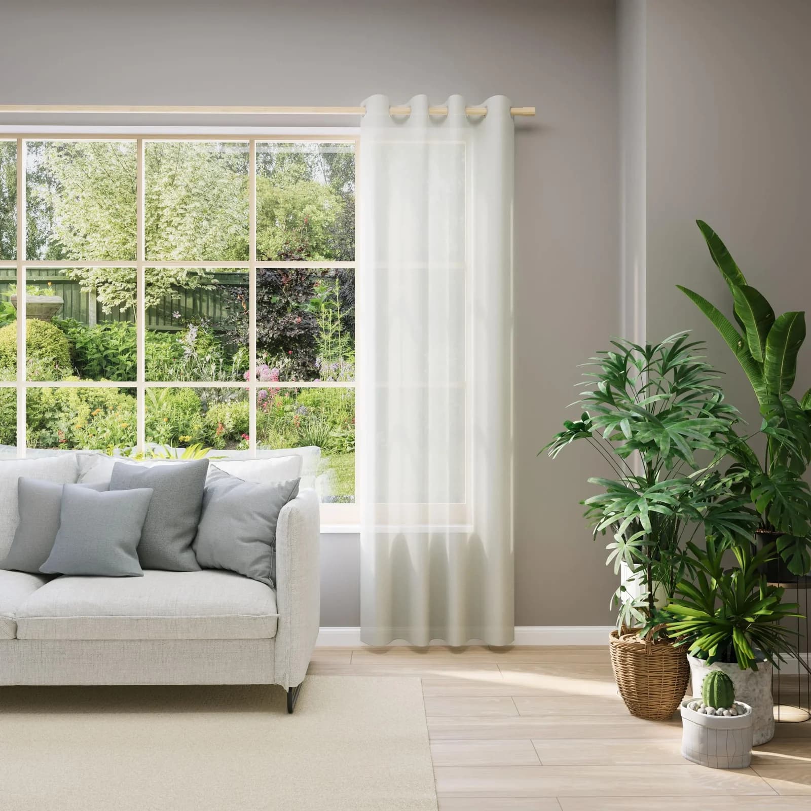 Neutex for you! Vorhang EVA Weiß Uni-Voile mit Glanz