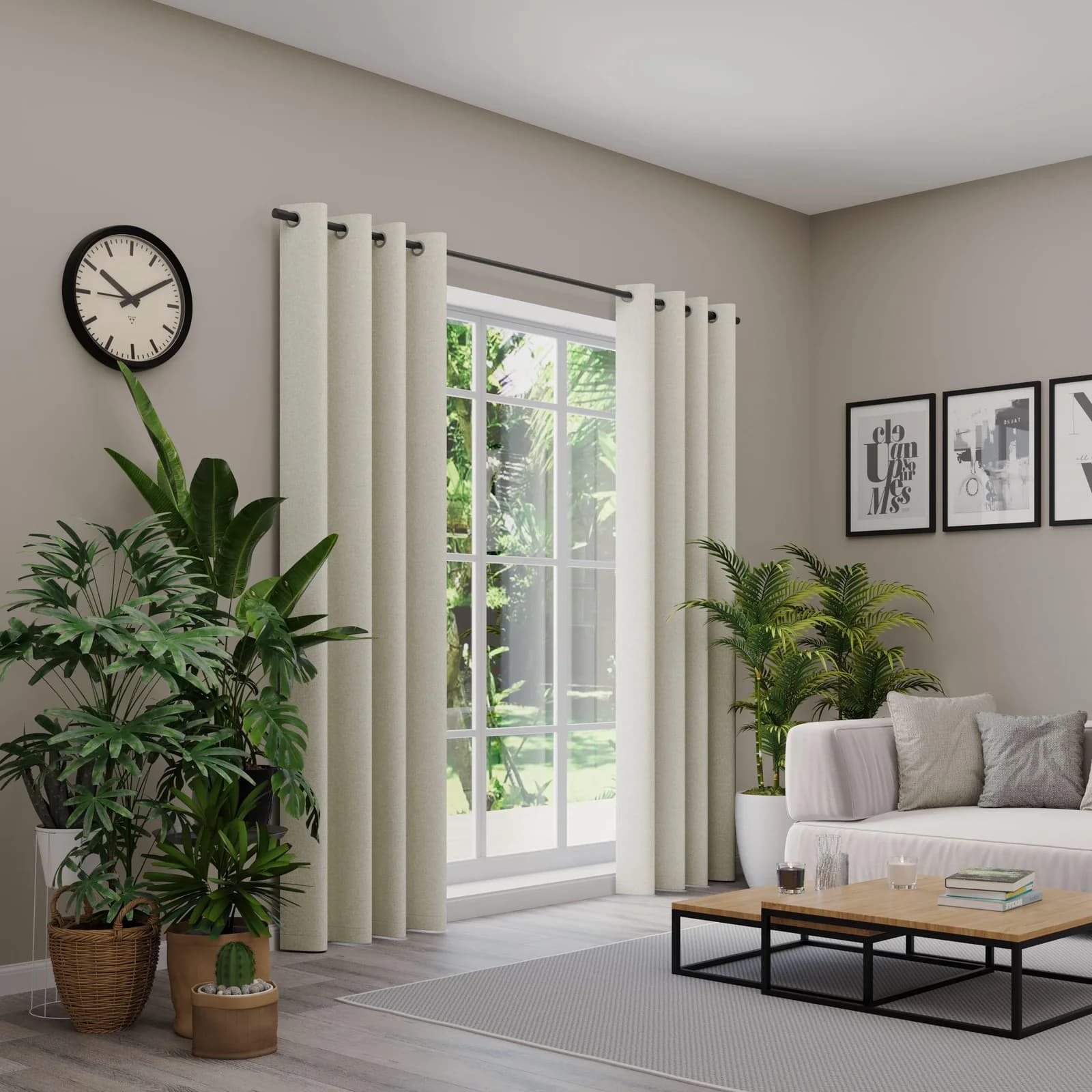 NEUTEX FOR YOU Vorhang ARUBA Beige Maßanfertigung Verdunkelnd