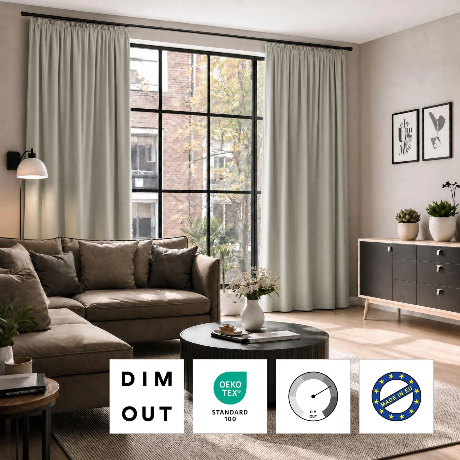 OTTO HOME Verdunkelungsvorhang ELLIAS Uni Beige Maßanfertigung