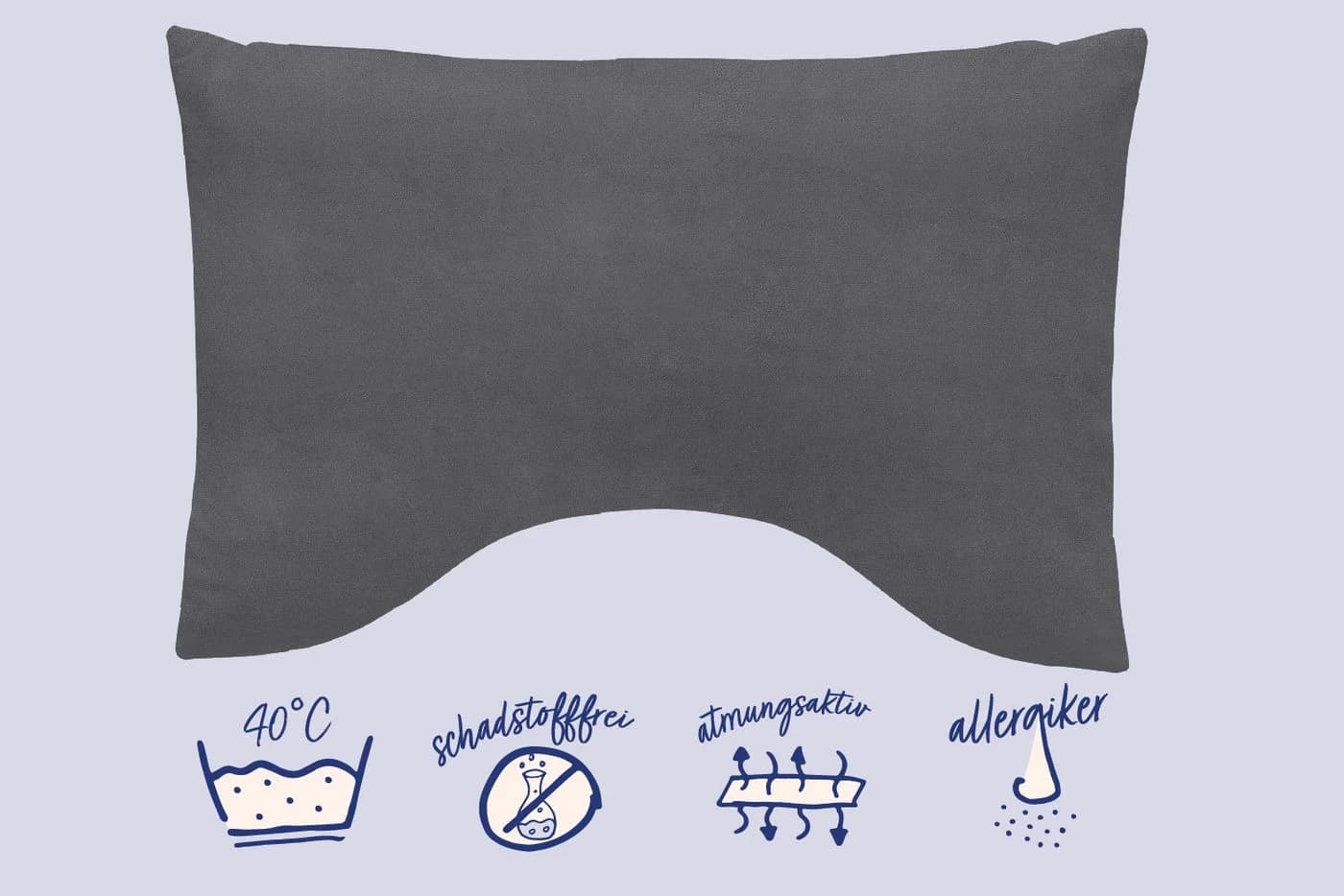 Ergonomisches Schlafkissen aus Viscoschaumstäbchen und Mikroplüsch - Bild 5