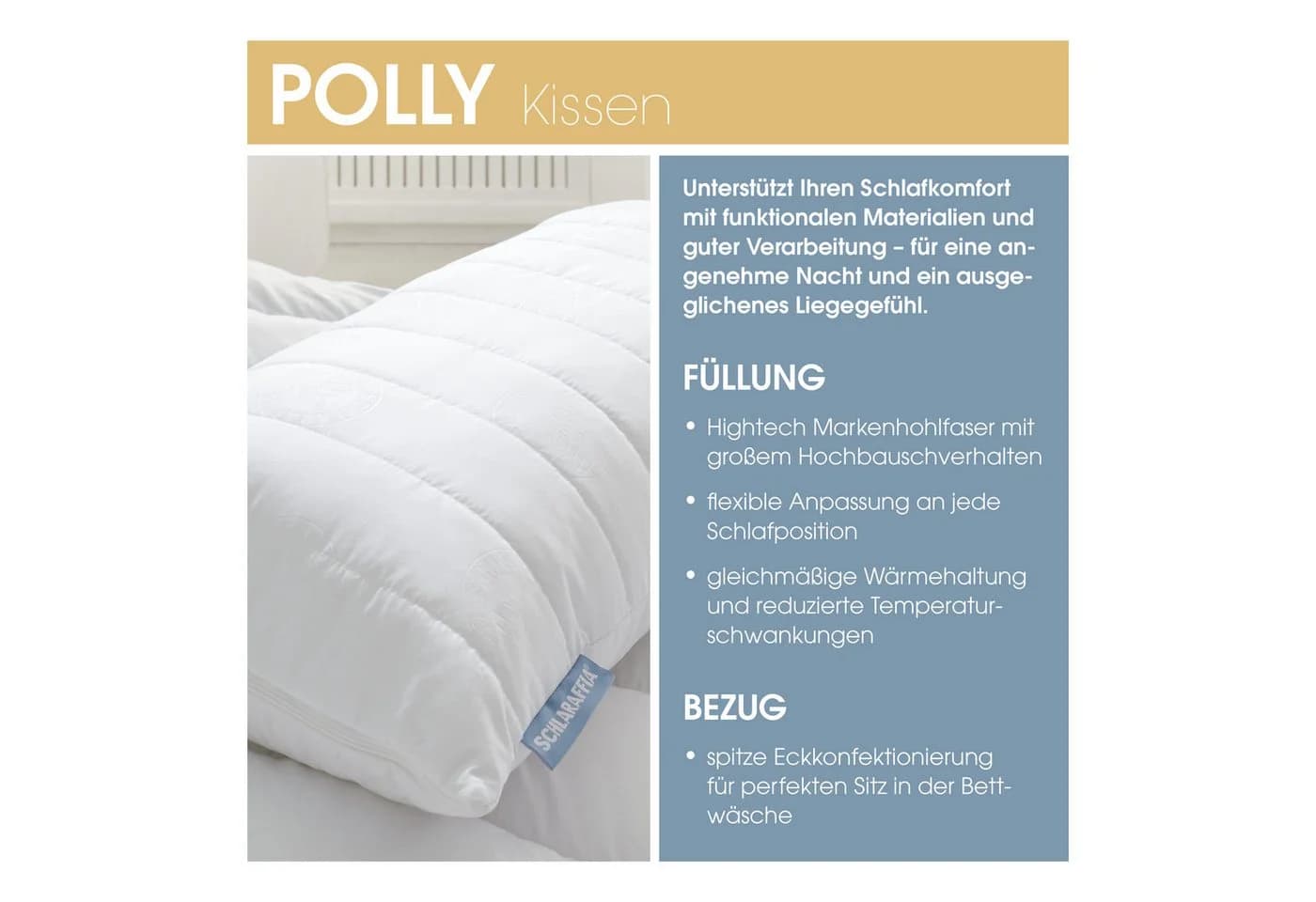 Schlaraffia POLLY Kopfkissen Polyester-Markenhohlfaser Weiß - Bild 4