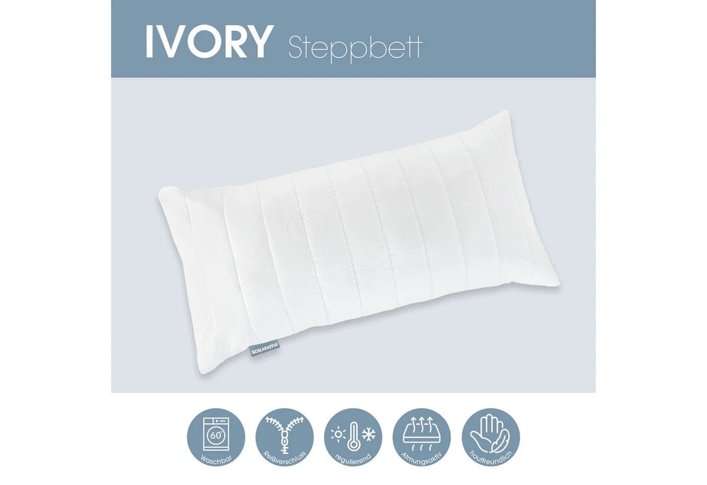 Schlaraffia Kopfkissen IVORY 100% Baumwolle Polyester-Hohlfaser - Bild 3