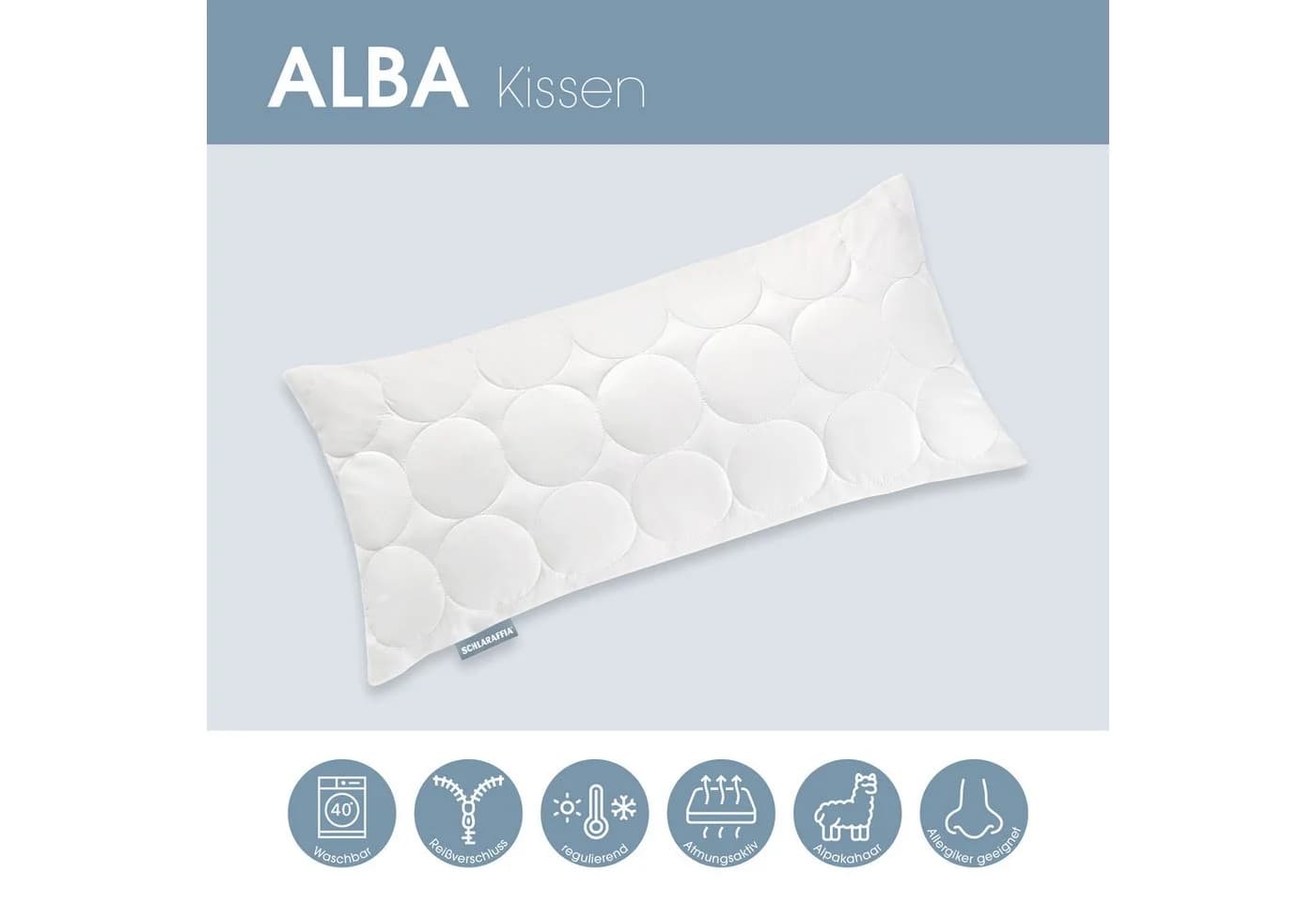 Schlaraffia Kopfkissen Alba 40x80 cm Alpakahaar Weiß - Bild 3