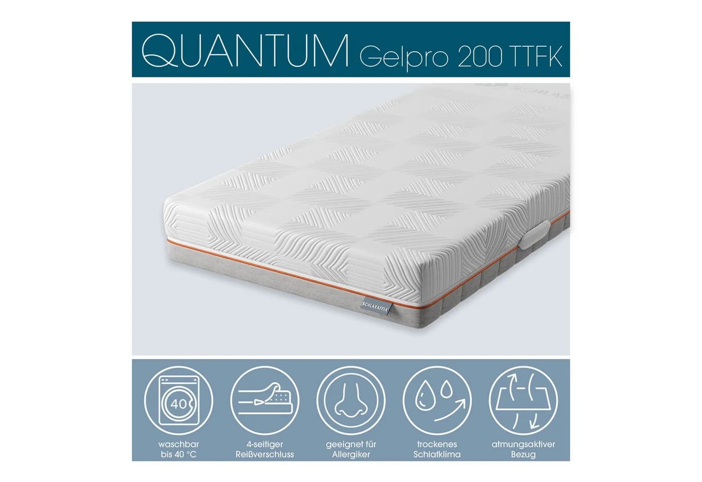 Schlaraffia Quantum GelPro 200 TTFK Taschenfederkernmatratze 7 Zonen GelPro - Bild 4