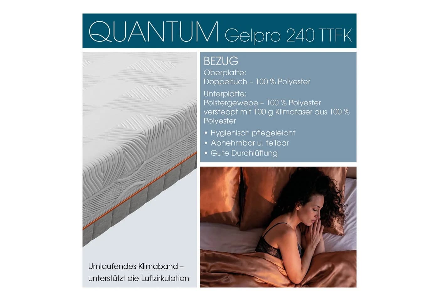 Schlaraffia Quantum GelPro 240 Taschenfederkernmatratze mit GelPro Technologie - Bild 5