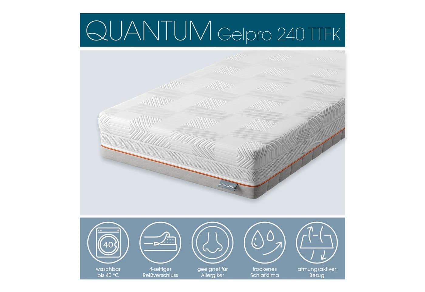 Schlaraffia GelPro Quantum 240 Taschenfederkernmatratze Weiß - Bild 4