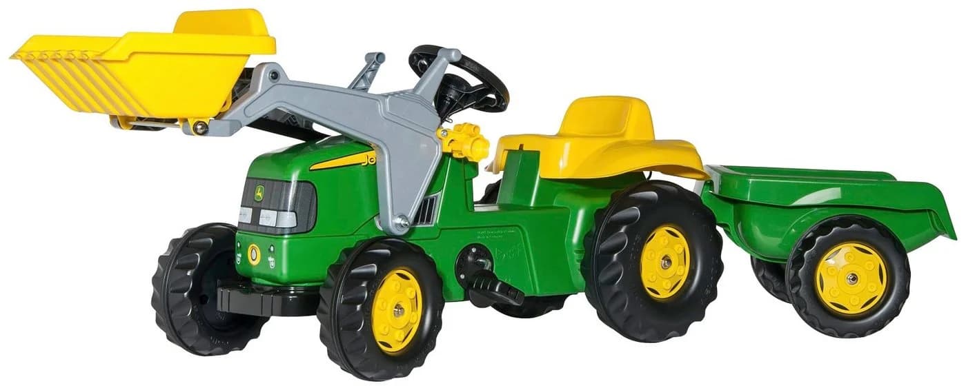 ROLLY TOYS Trettraktor John Deere grün mit Anhänger und Lader - Bild 2
