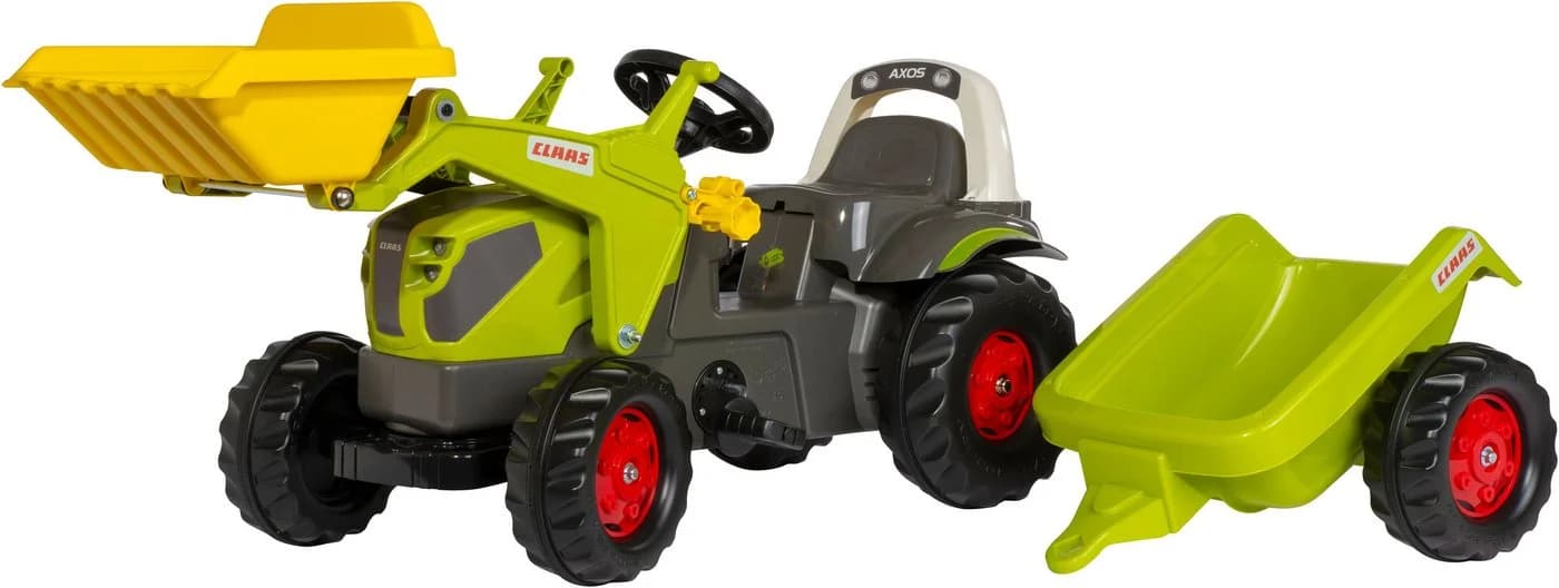 Trettraktor ROLLY TOYS 'rollyKid Claas Axos 240 mit Frontlader und Anhänger'