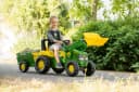 ROLLY TOYS Trettraktor John Deere mit Lader und Trailer Grün Bild 3