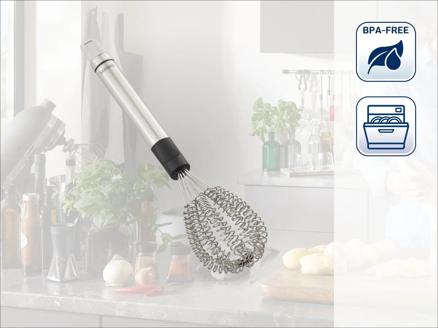 Leifheit Schneebesen Speed Quirl S Edelstahlgriff Gezwirbelte Drähte