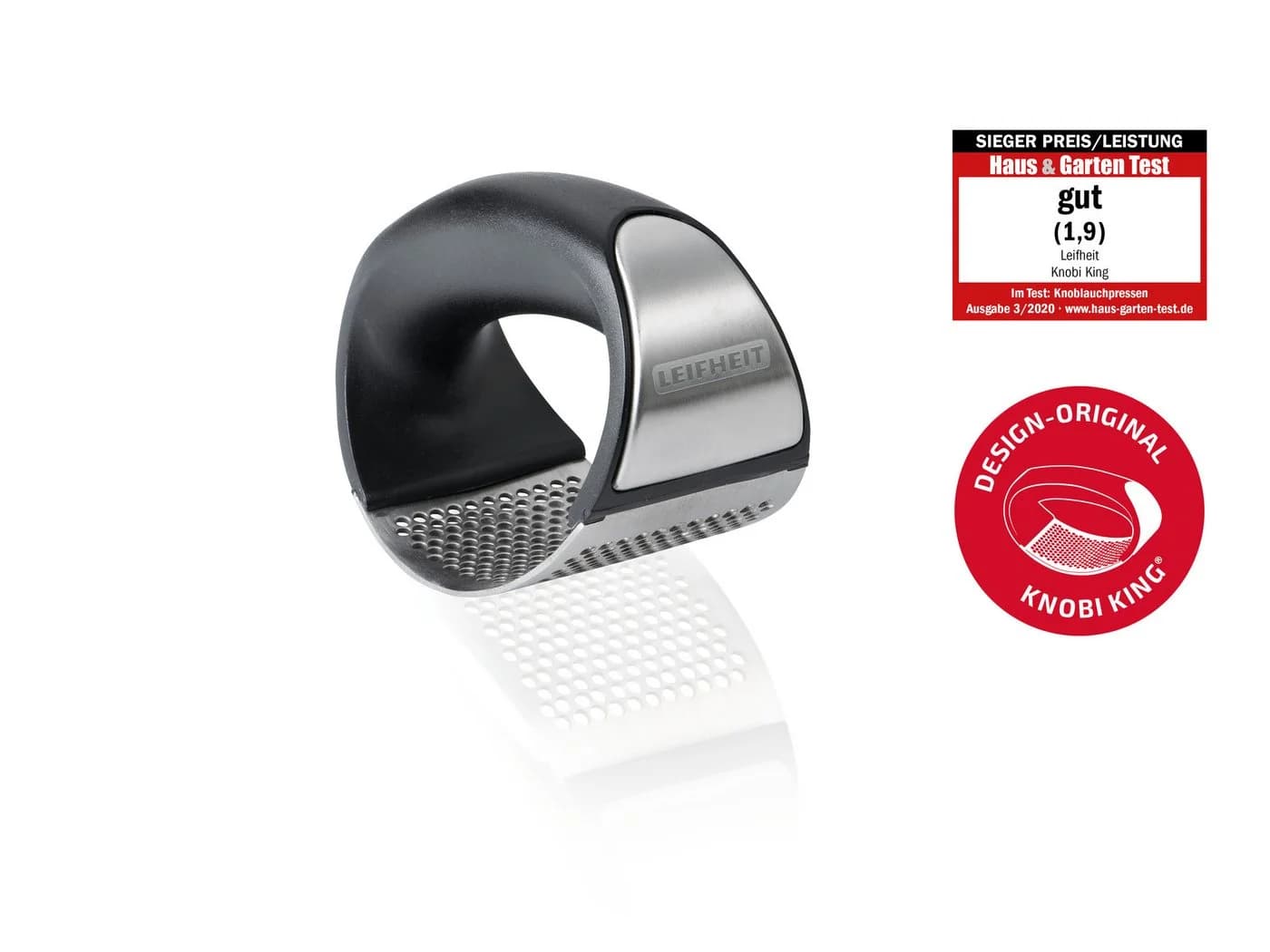 Leifheit Knobi King® Knoblauchpresse Edelstahl Kunststoff Spülmaschinengeeignet