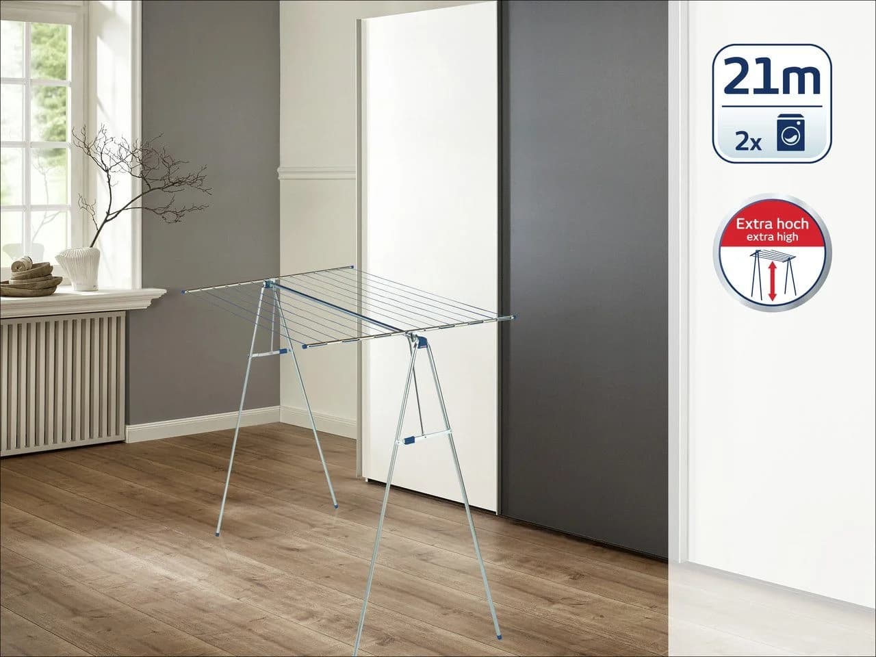 Leifheit LinoMaxx 210 Wäscheständer Silber Aluminium - Bild 4
