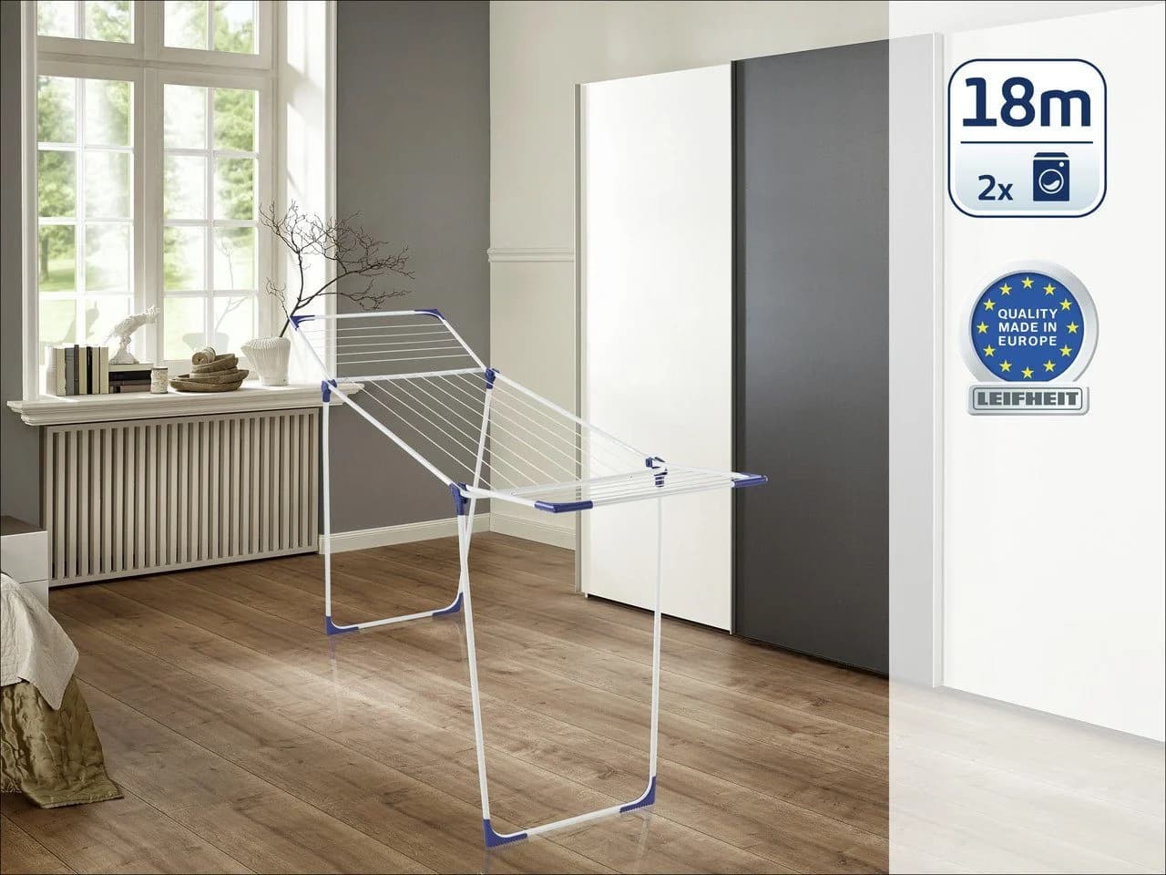 LEIFHEIT Wäscheständer Classic 180 Solid Blau Weiß - Bild 3