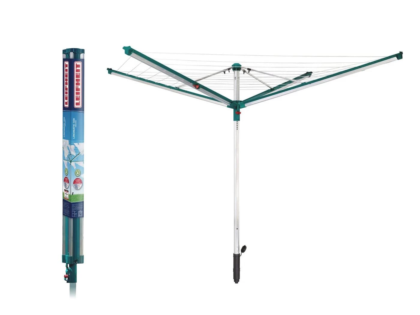 Leifheit Wäschespinne Linomatic 500 Deluxe, 50m Leinenlänge, Leinenautomatik, einfach öffnen, Leinen geschützt - Bild 2