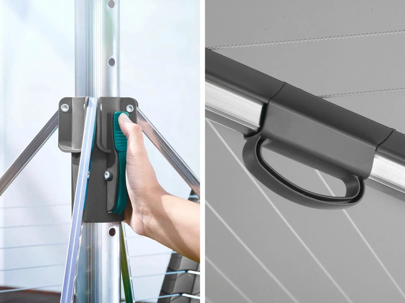 Leifheit Wäschespinne Linomatic 500 Plus Anthrazit 50m Leinenlänge - Bild 5