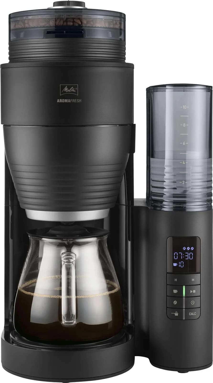 Melitta AromaFresh X Filtermaschine Schwarz/Silber mit Mahlwerk