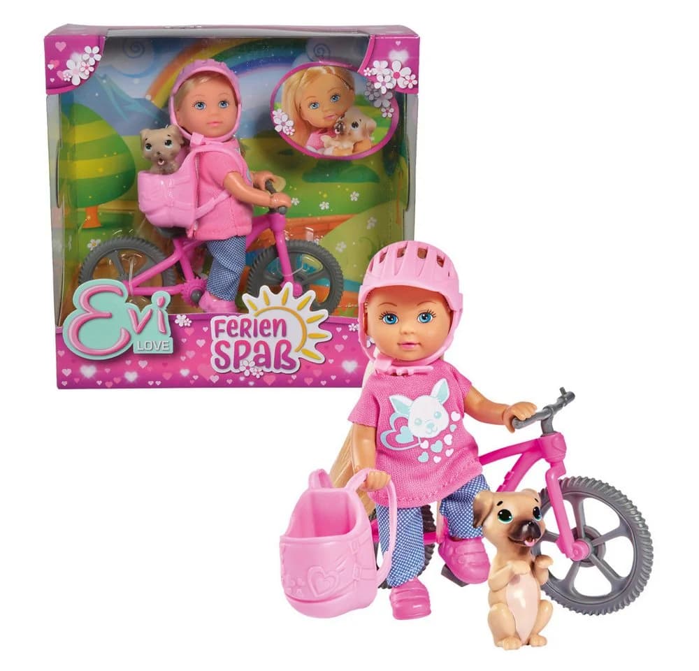 Simba Toys Evi LOVE Ferienspaß Fahrrad Set Rosa Puppe mit Hund - Bild 2