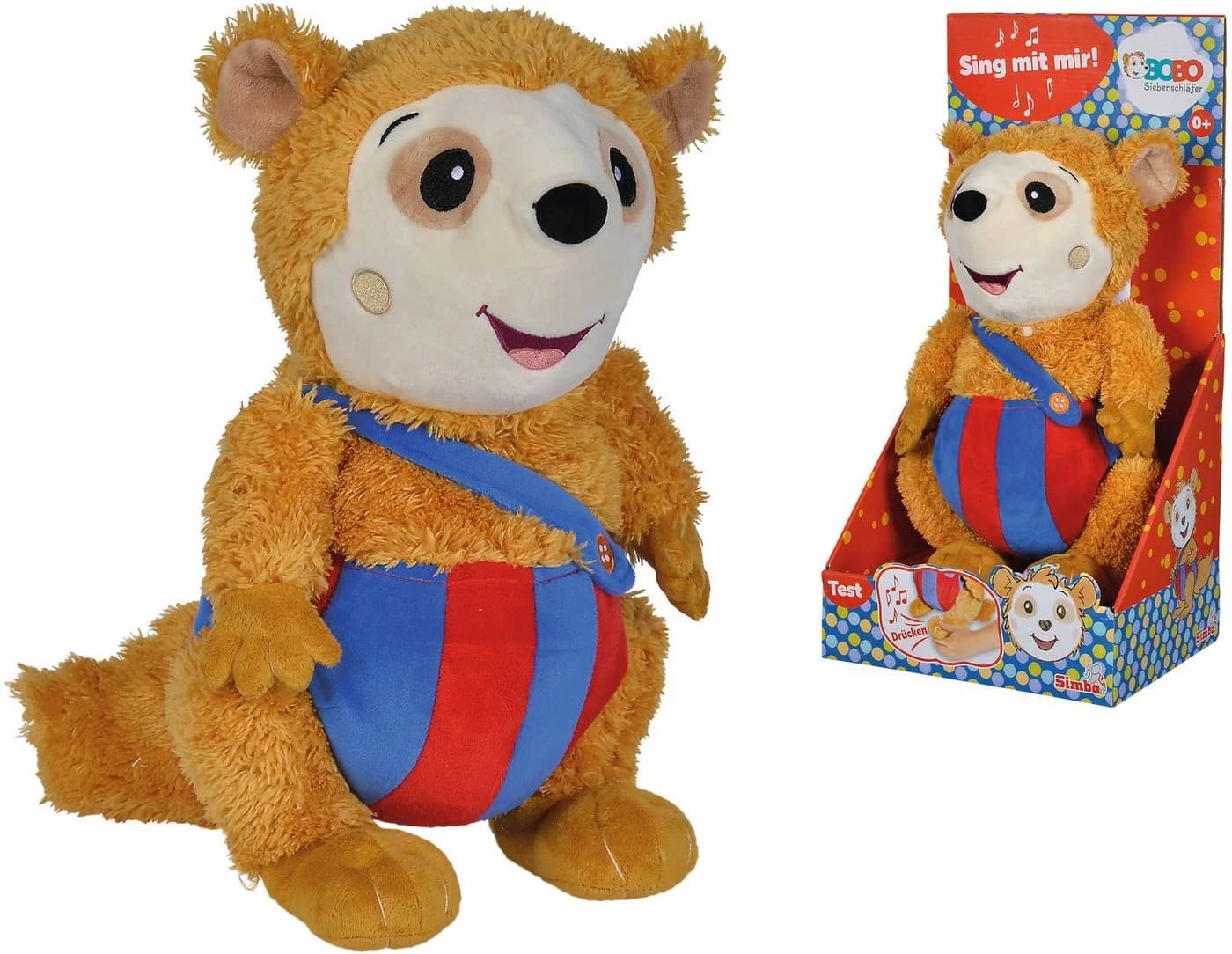 SIMBA Kuscheltier Bobo Siebenschläfer, Sing mit mir!, mit Sound, Blau/Rot - Bild 2
